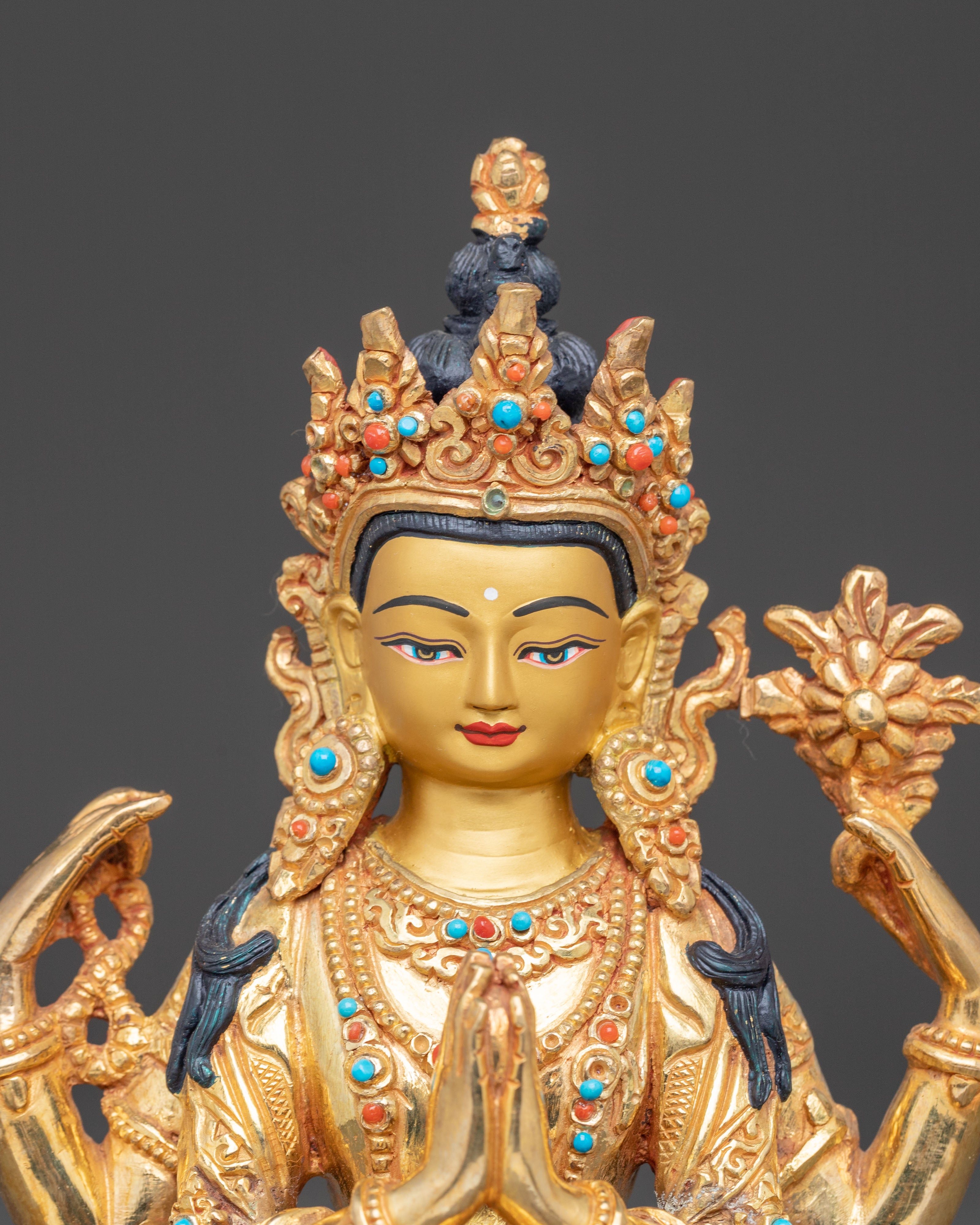 Compassionate Bodhisattva Avalokiteshvara Statue | Buddhist Decor Artwork
