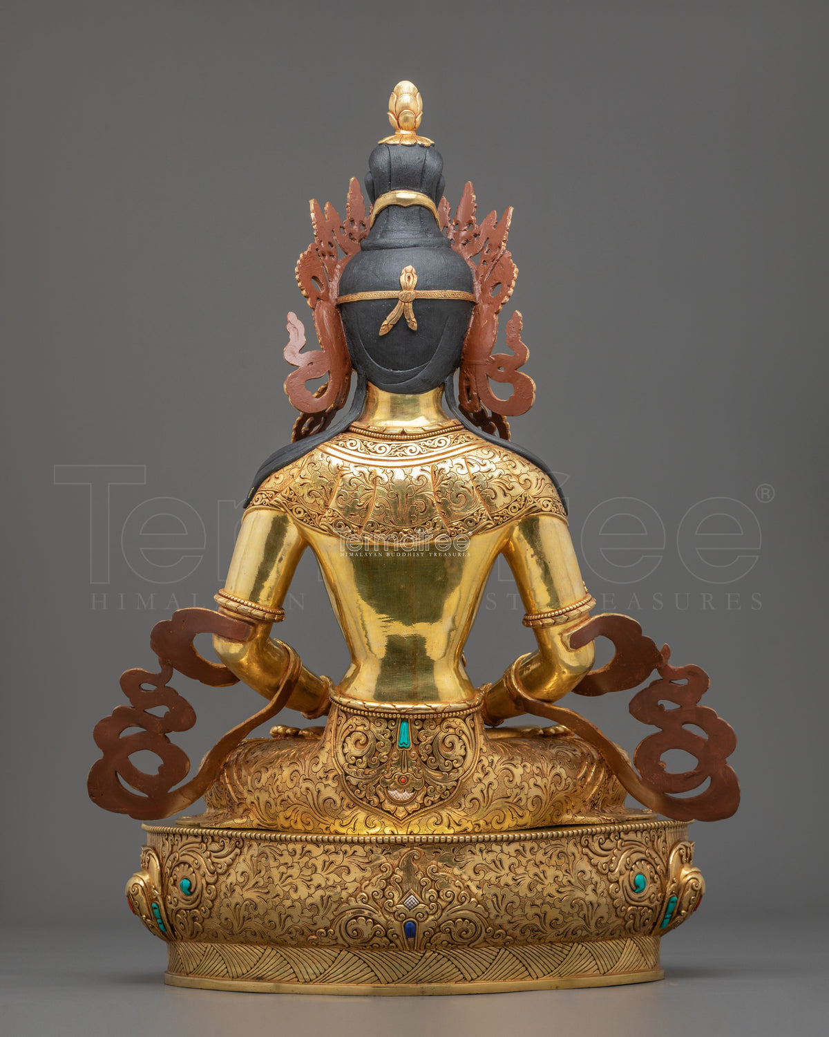 Amitayus Golden Statue | Long Life Buddha Copper Figurine