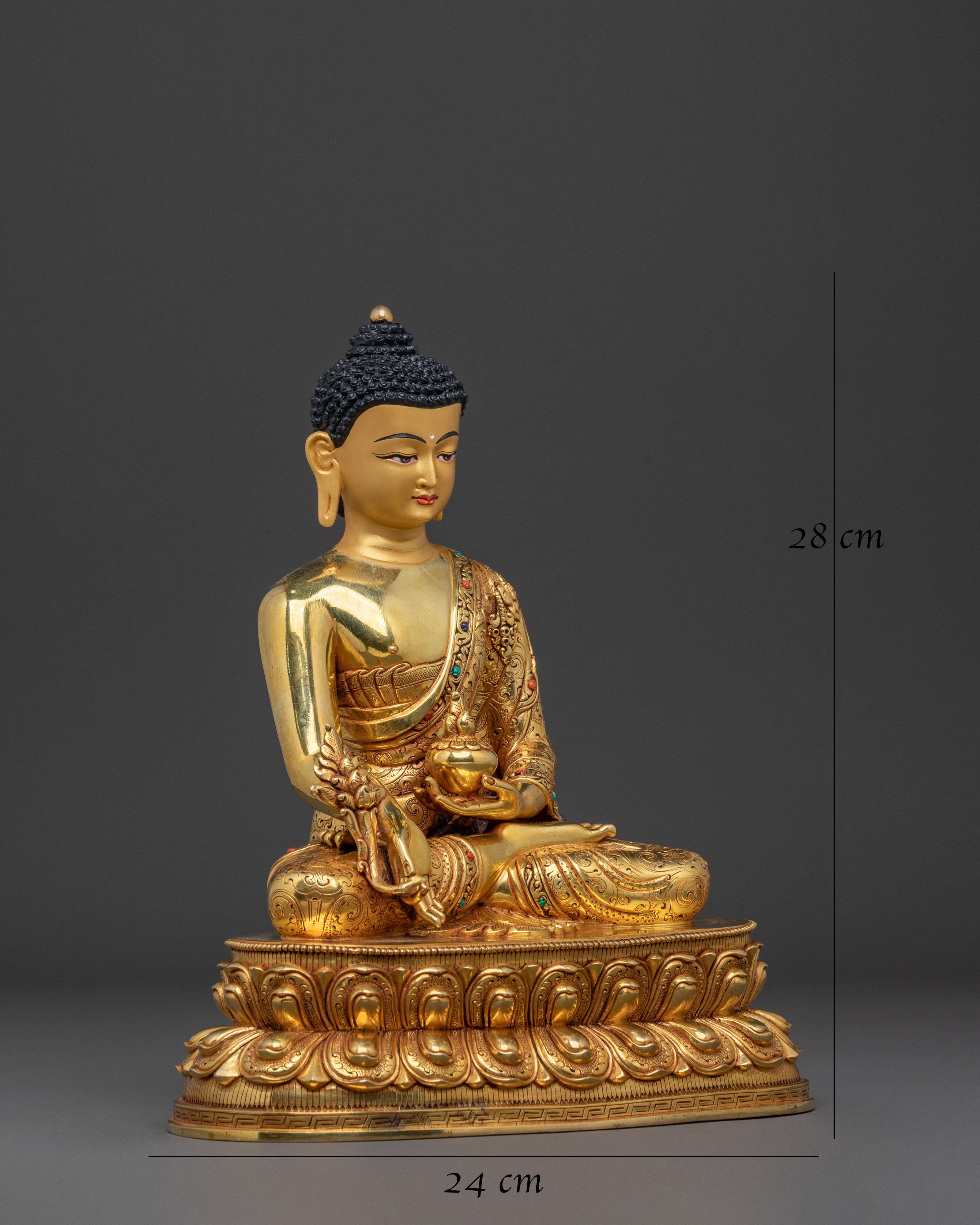 Medicine Buddha Golden Figurine | Spiritual Healing