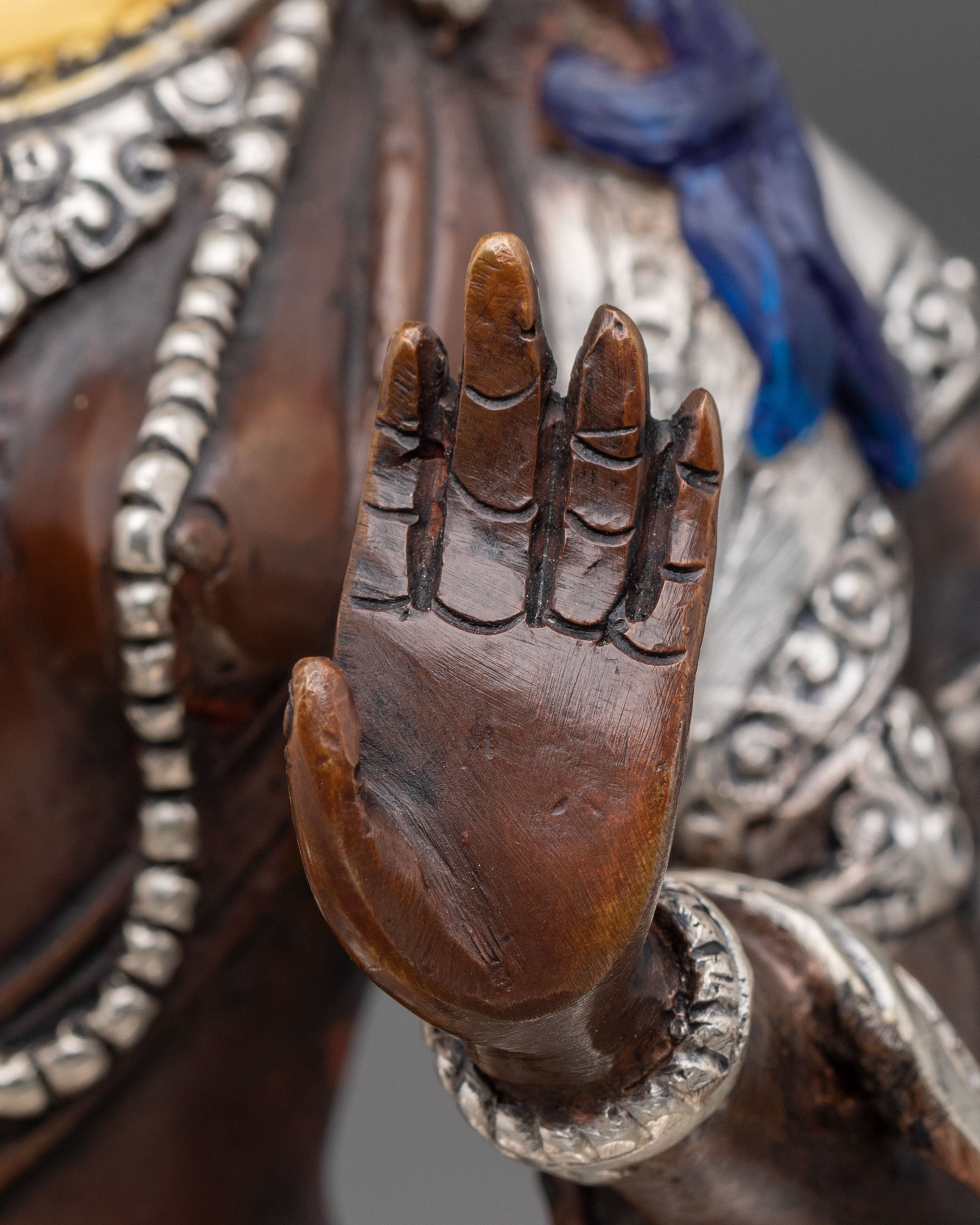 Devi Laxmi Sculpture | Oxidized Copper Goddess Figurine