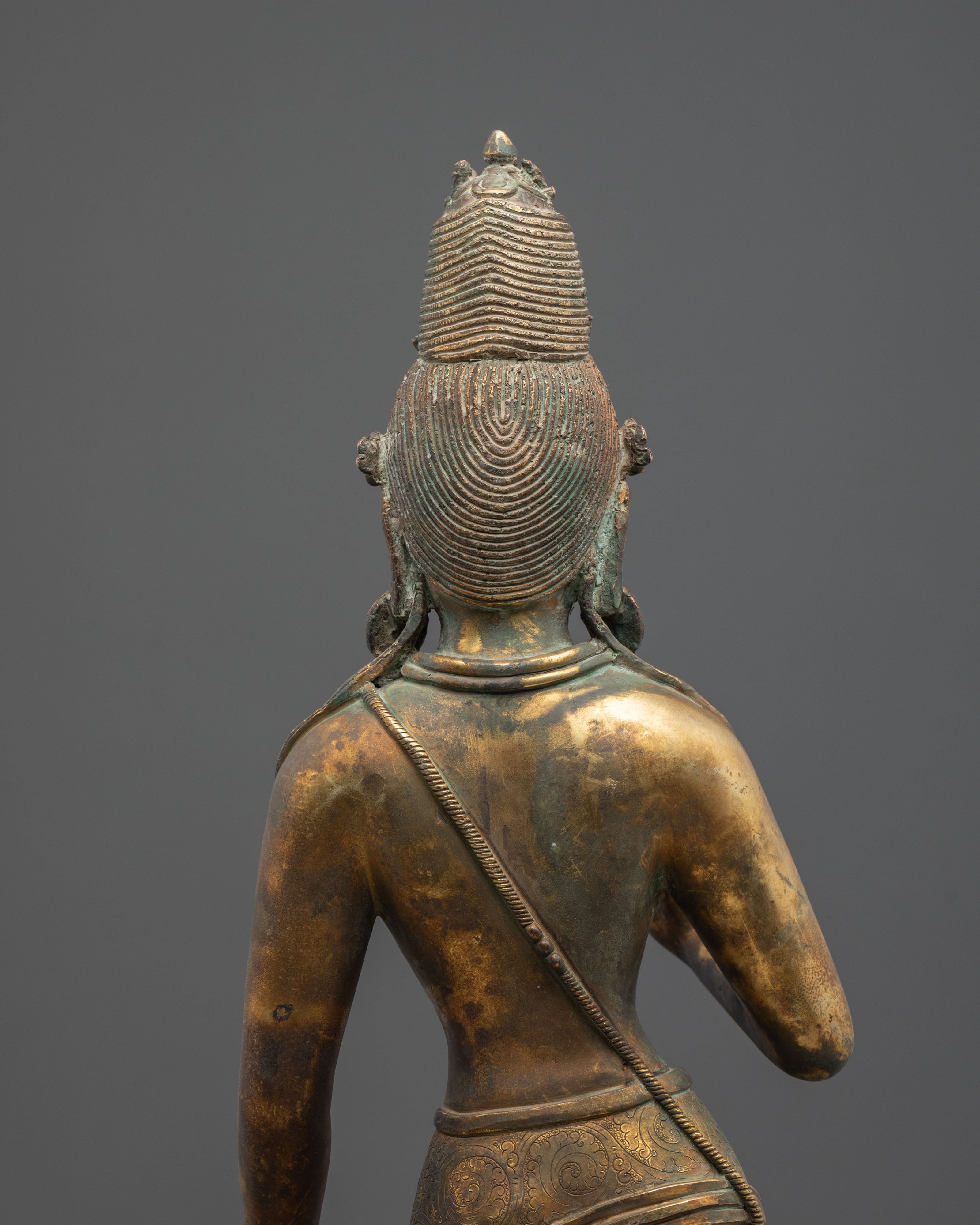 Standing Lokeshwor Copper Statue | Figurine with Antique Finish