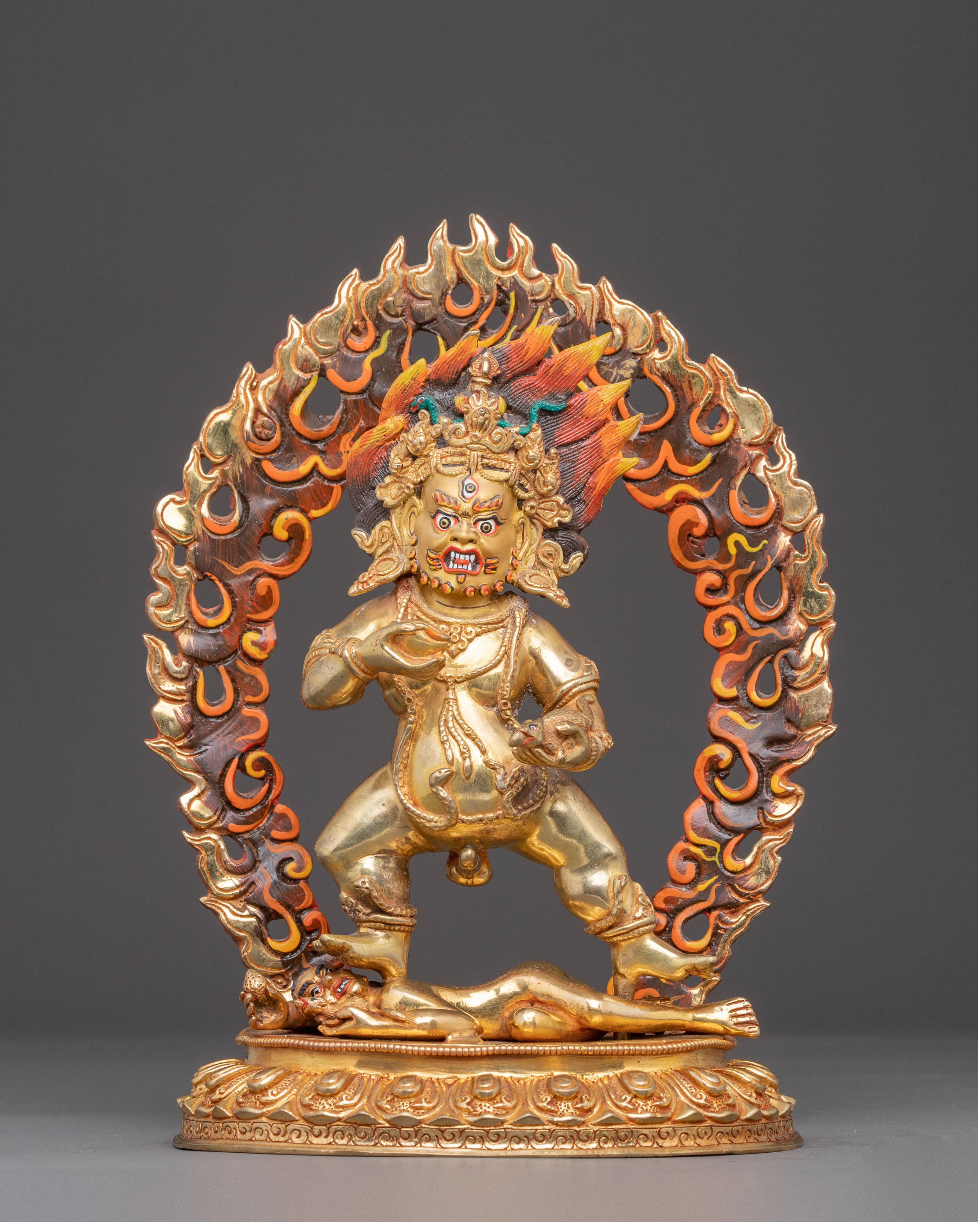 Black Dzambhala Statue: Buddhist Wealth Deity