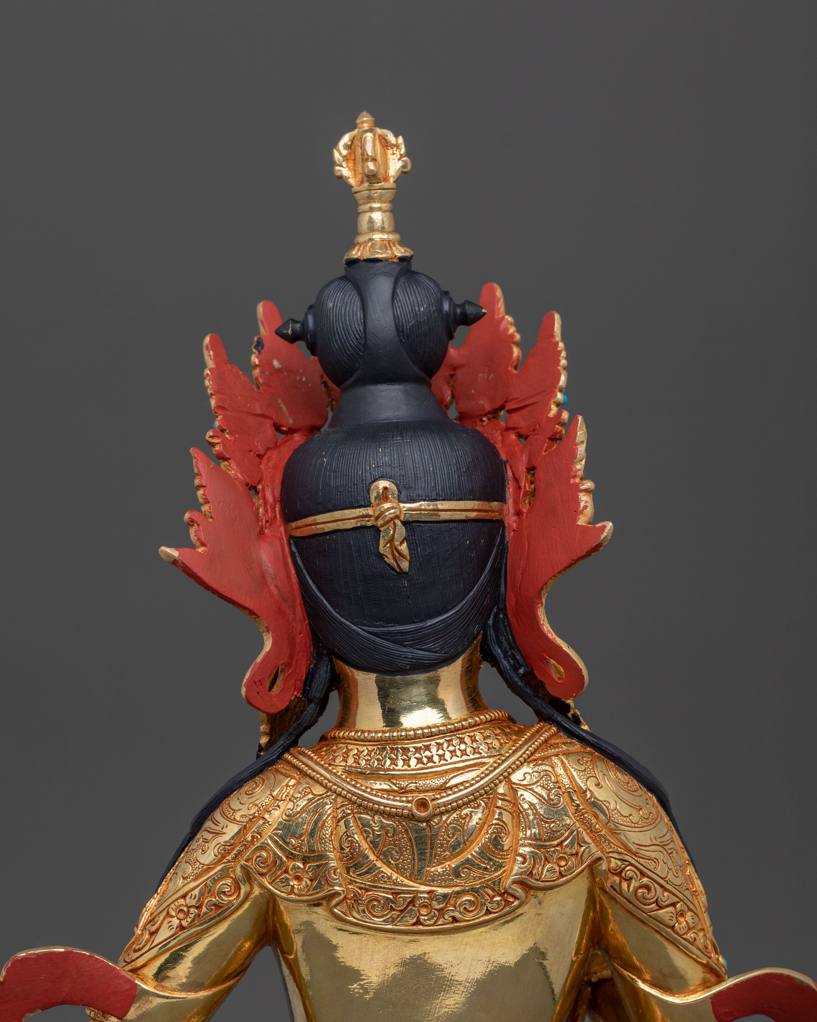Vajrasattva Vajrayana Practice Sculpture in Gleaming Gold