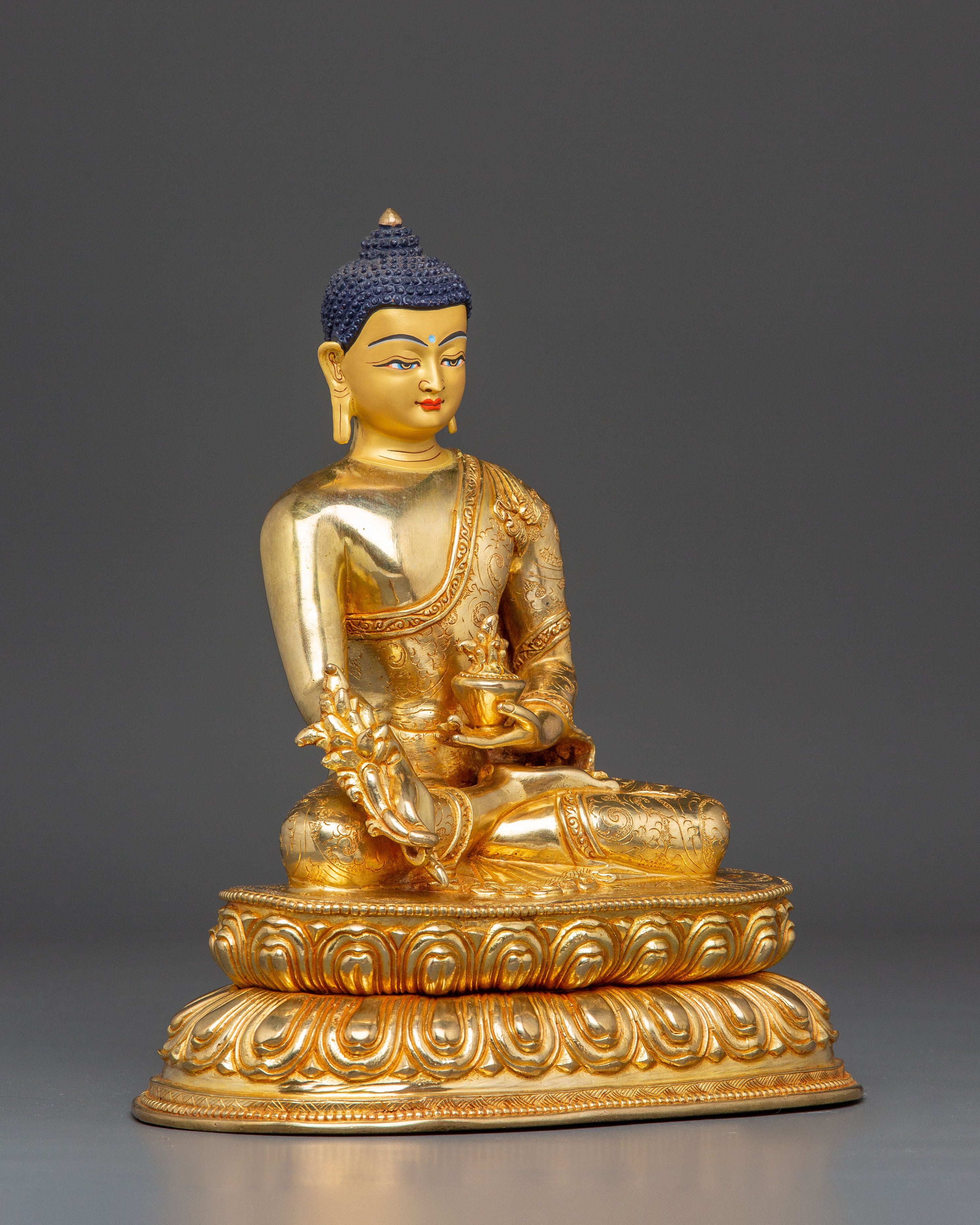 Handmade Three Buddha Golden Statue Set | Buddha Trinity Artwork