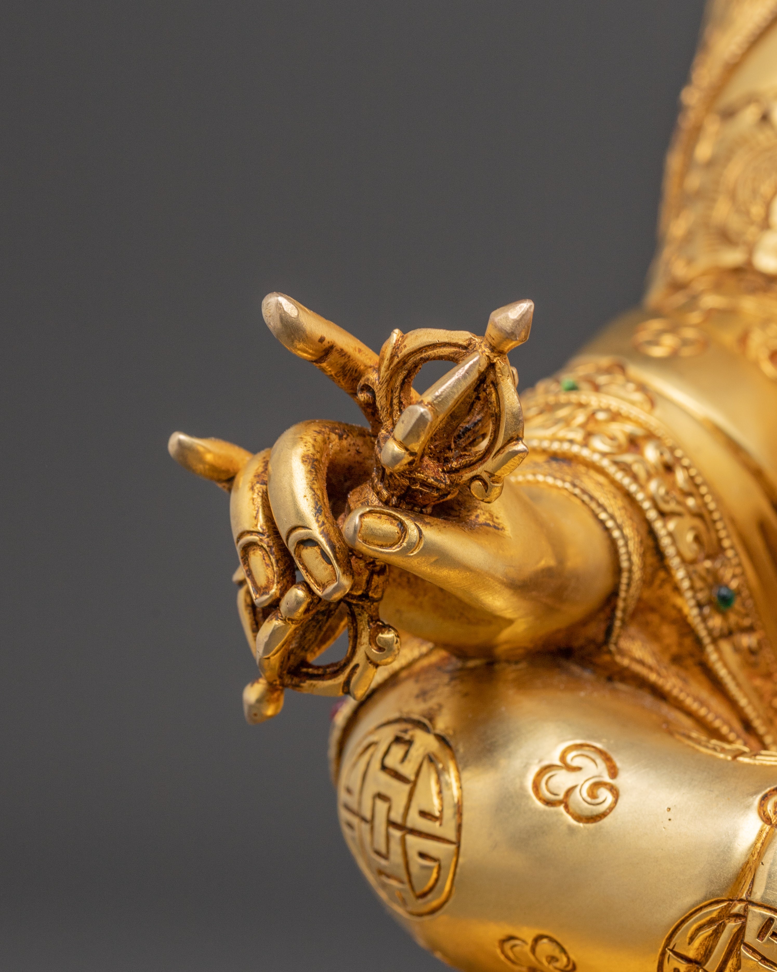 Handmade Copper Guru Rinpoche Statue | Tibetan Tantric Master Sculpture