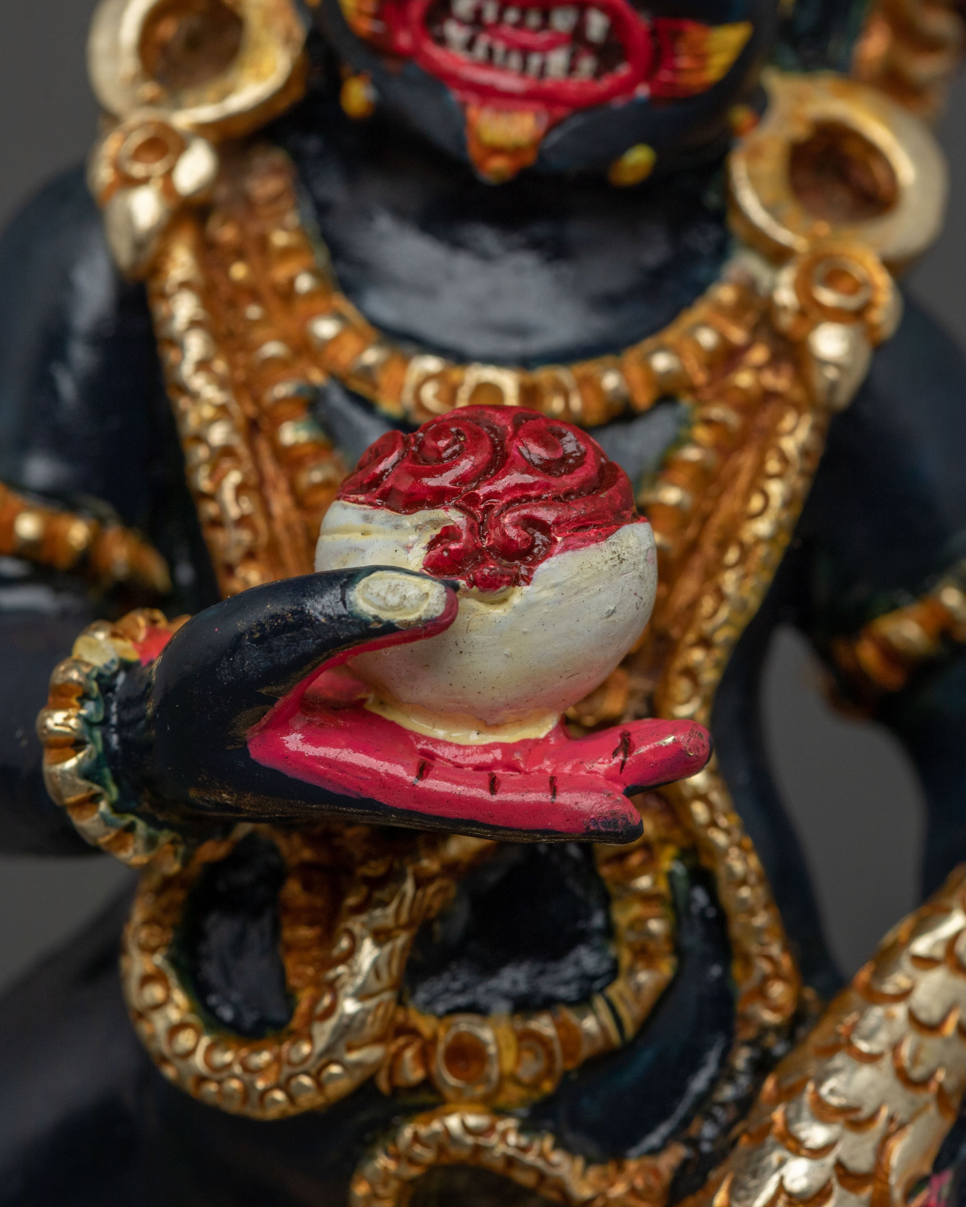Black Dzambhala Protector Statue | Traditional Buddhist Deity Figure