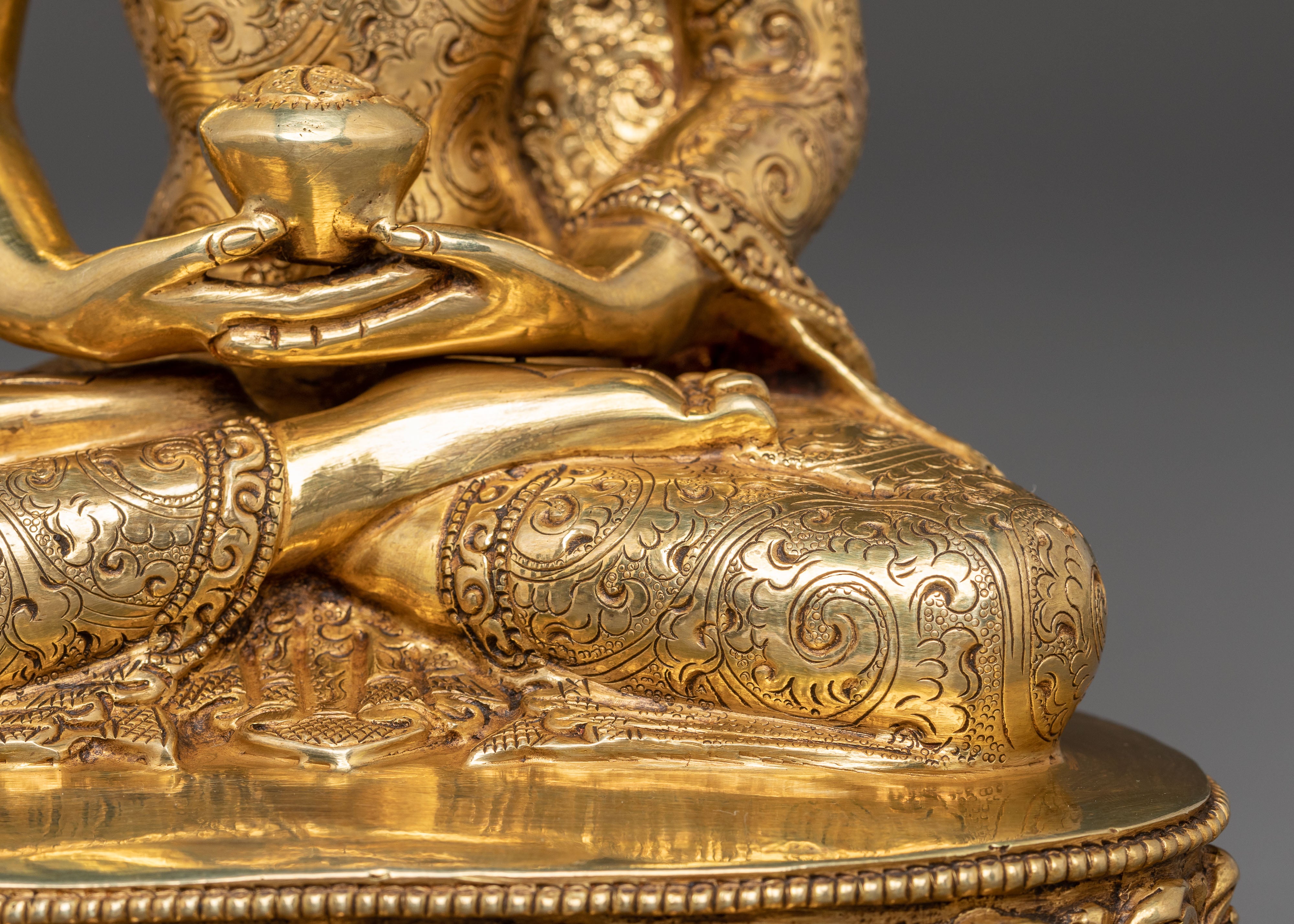 Handcrafted Amitabha Golden Statue | Buddhist Spiritual Art