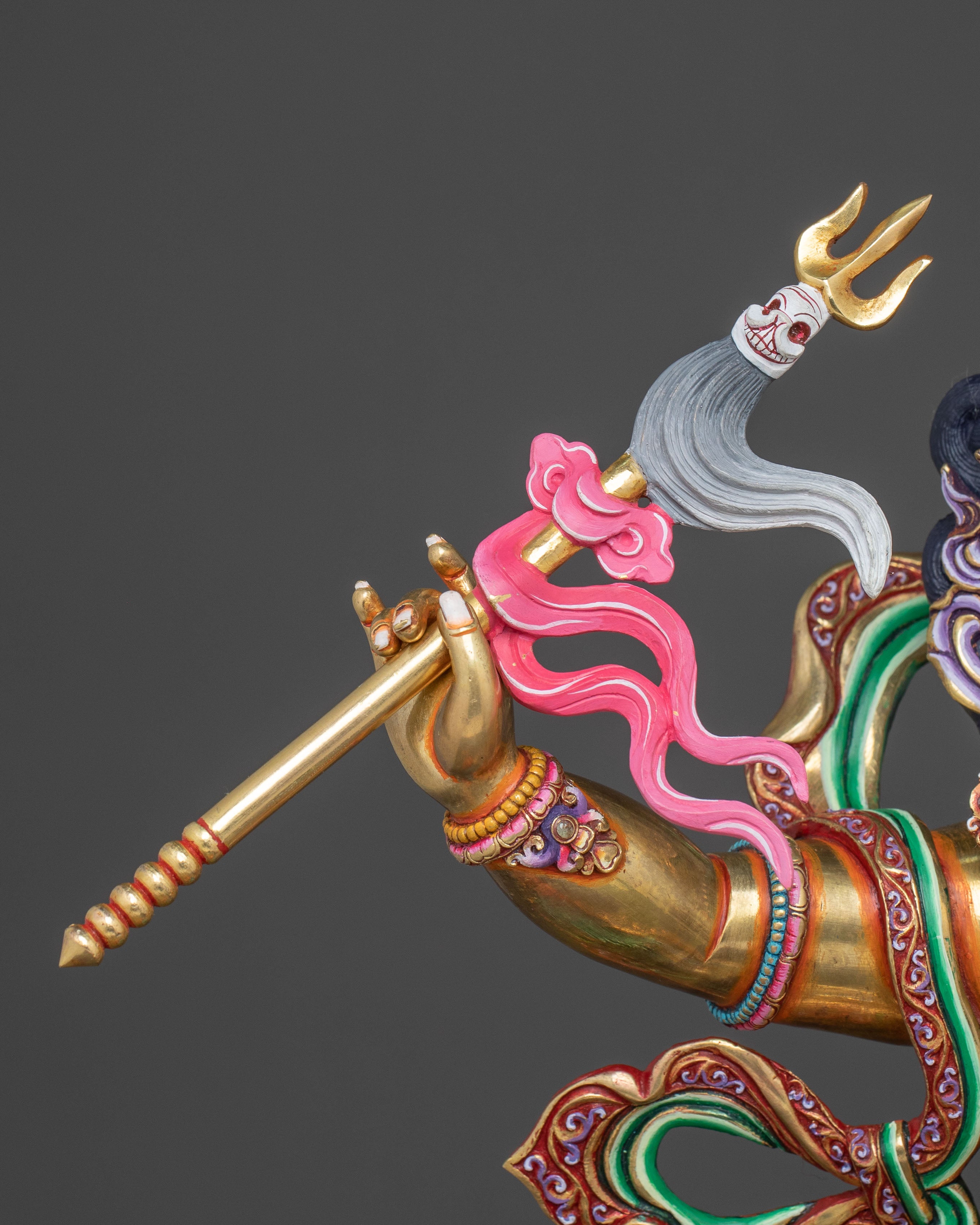 White Dzambhala Prosperity Statue | 24k Gold Glided