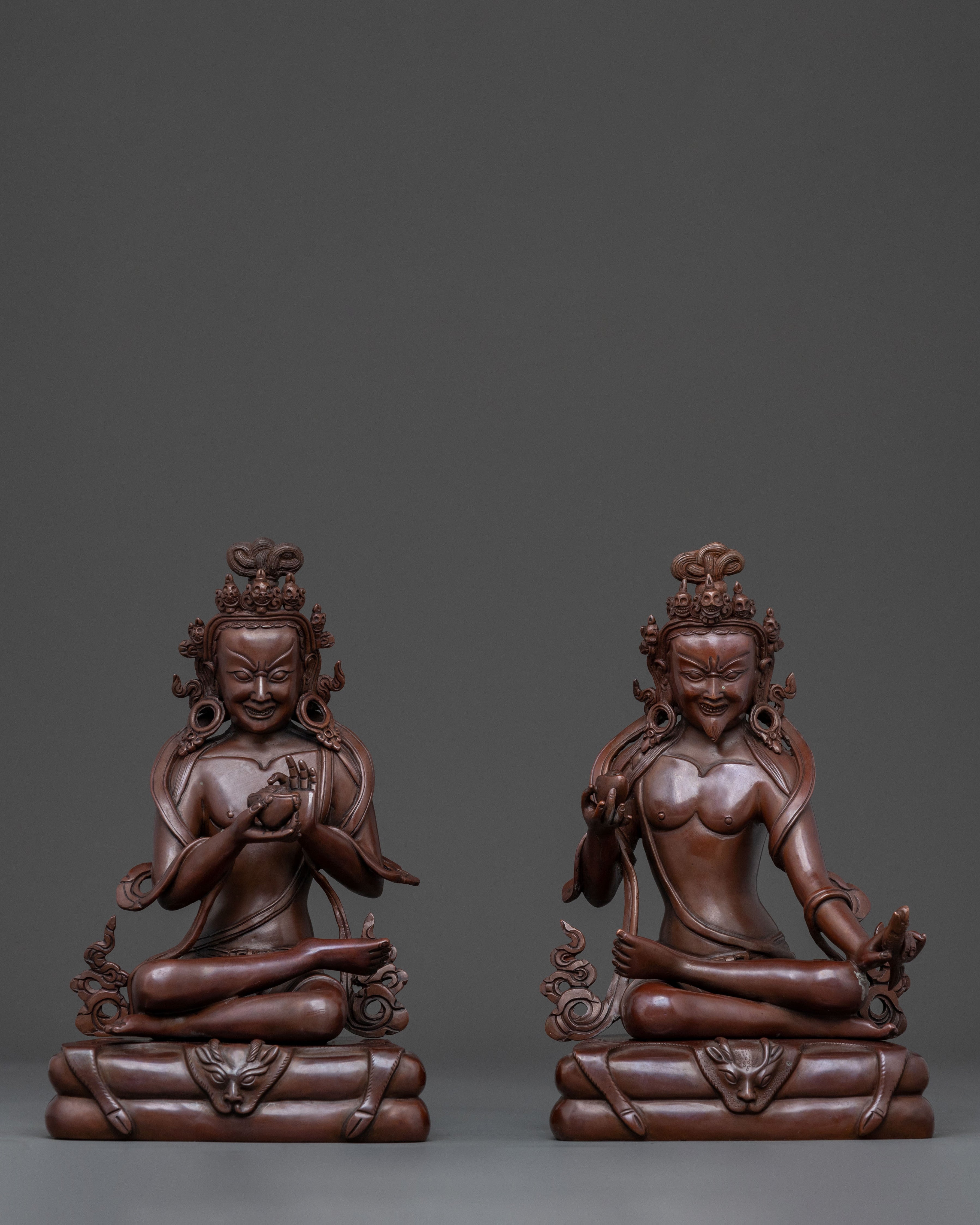 Handcrafted Naropa and Tilopa Statue Set | Sacred Lineage Masters Art