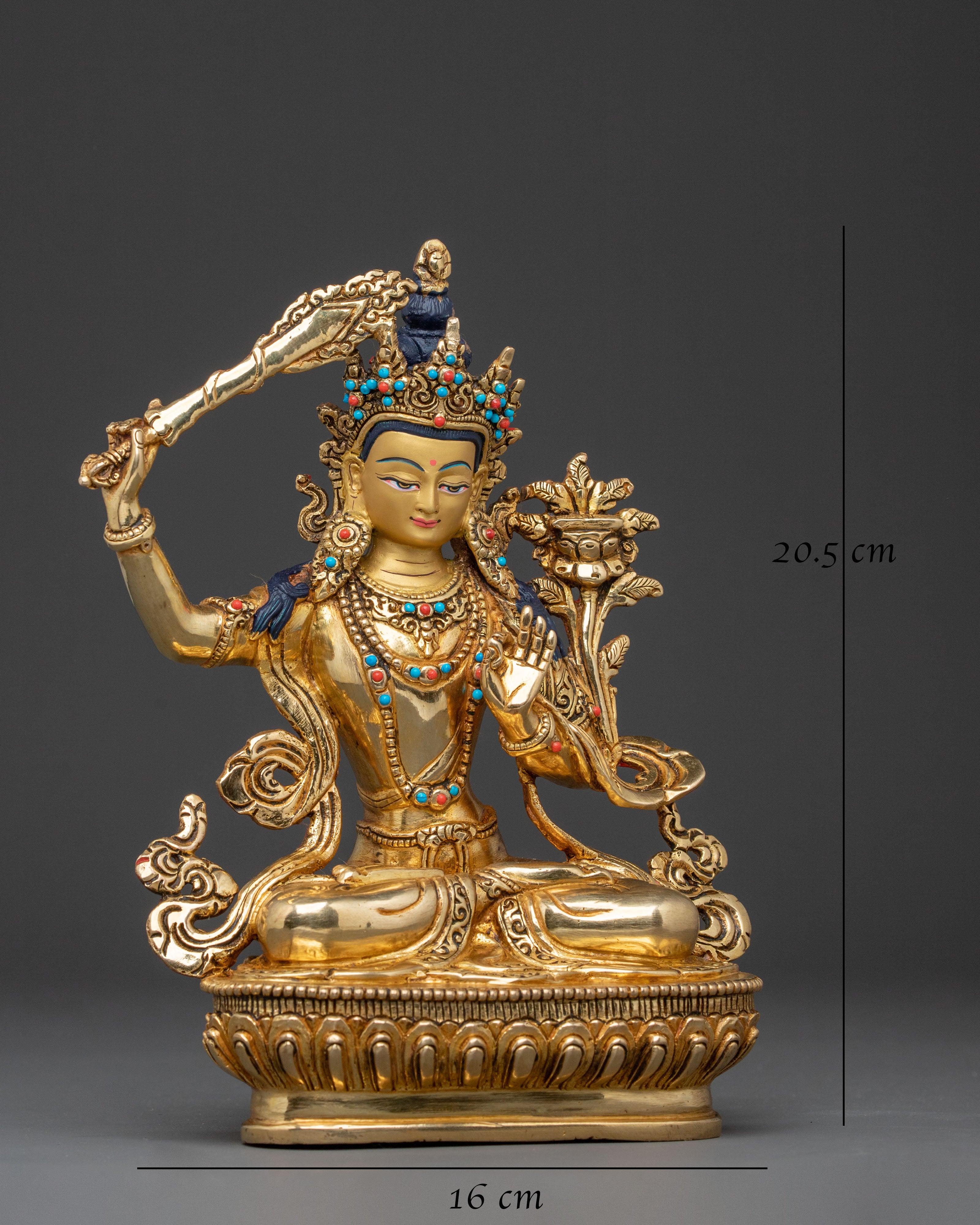 Manjushri Buddhist Altar Statue | Bodhisattva of Transcendent Insight and Clarity