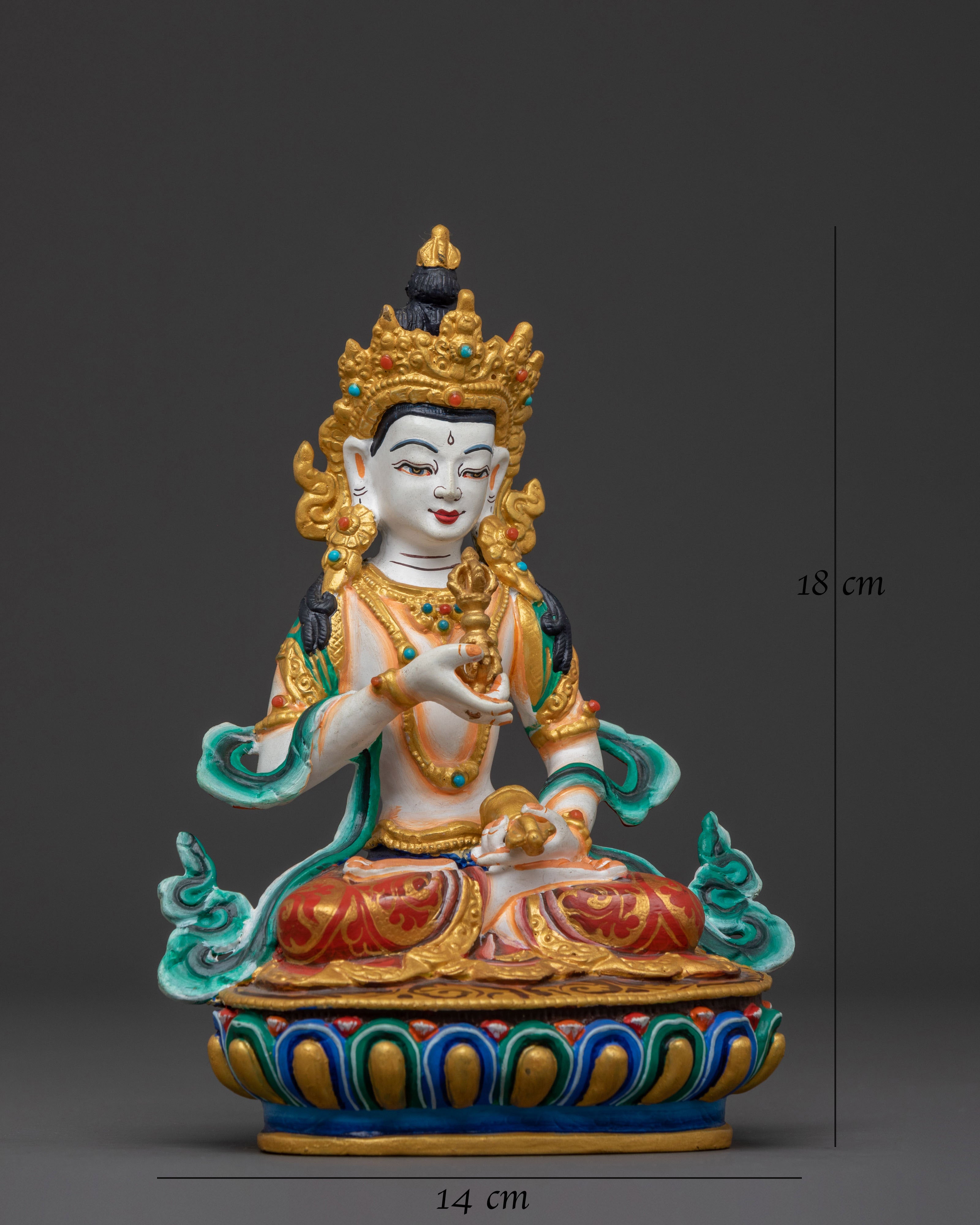 Vajrasattva Acrylic Painted Statue: Purification Deity