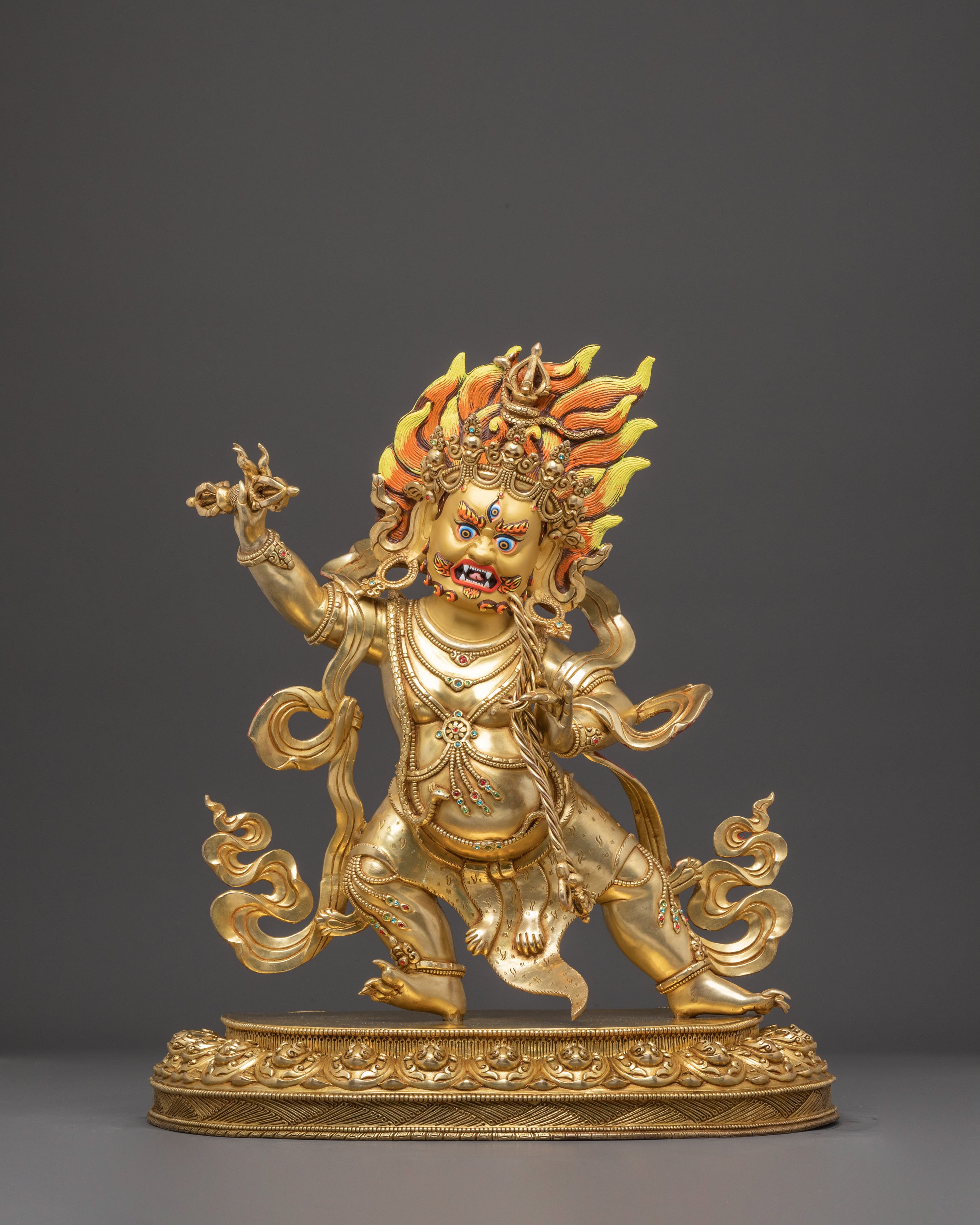 Golden Vajrapani Statue for Sacred Spaces | Guardian of Dharma