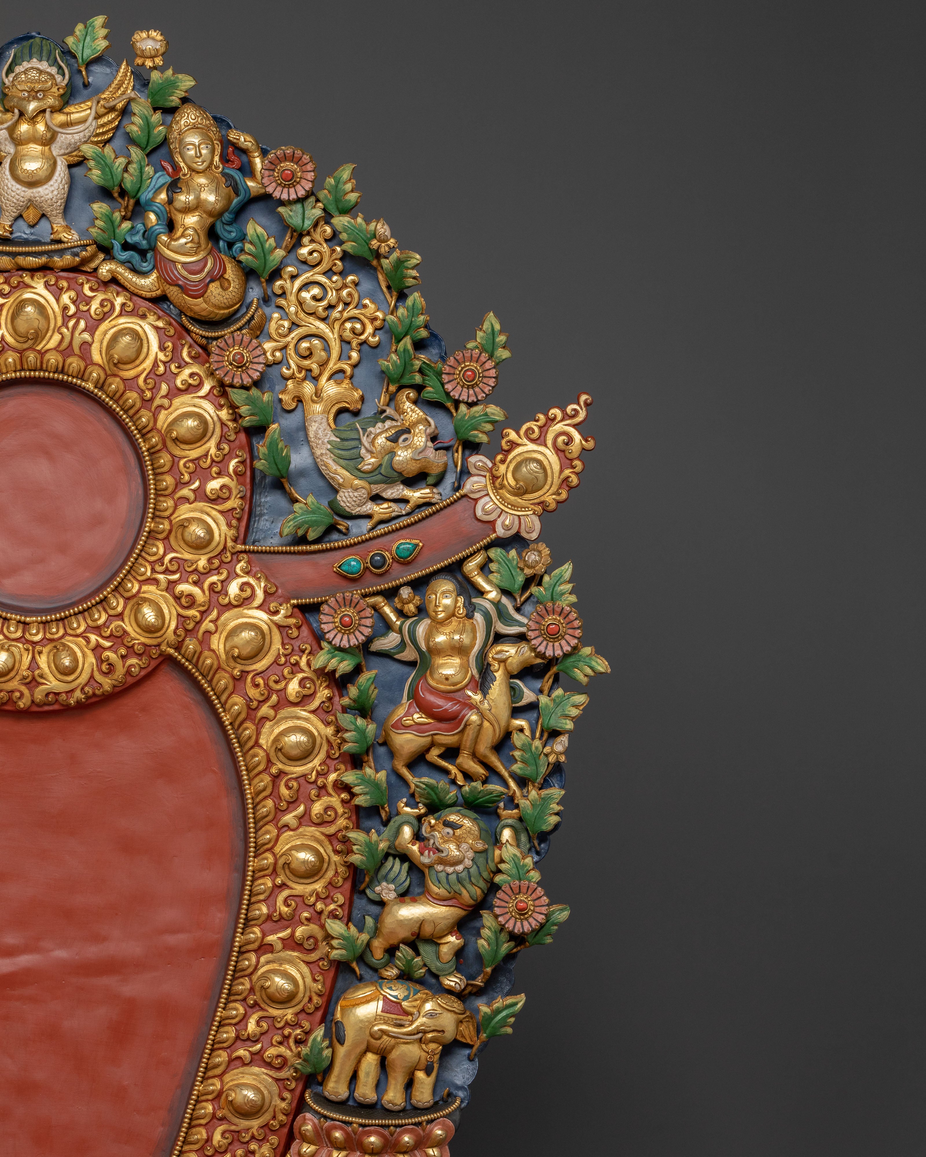 Shakyamuni Buddha Sacred Figurine on Throne | Home Decor