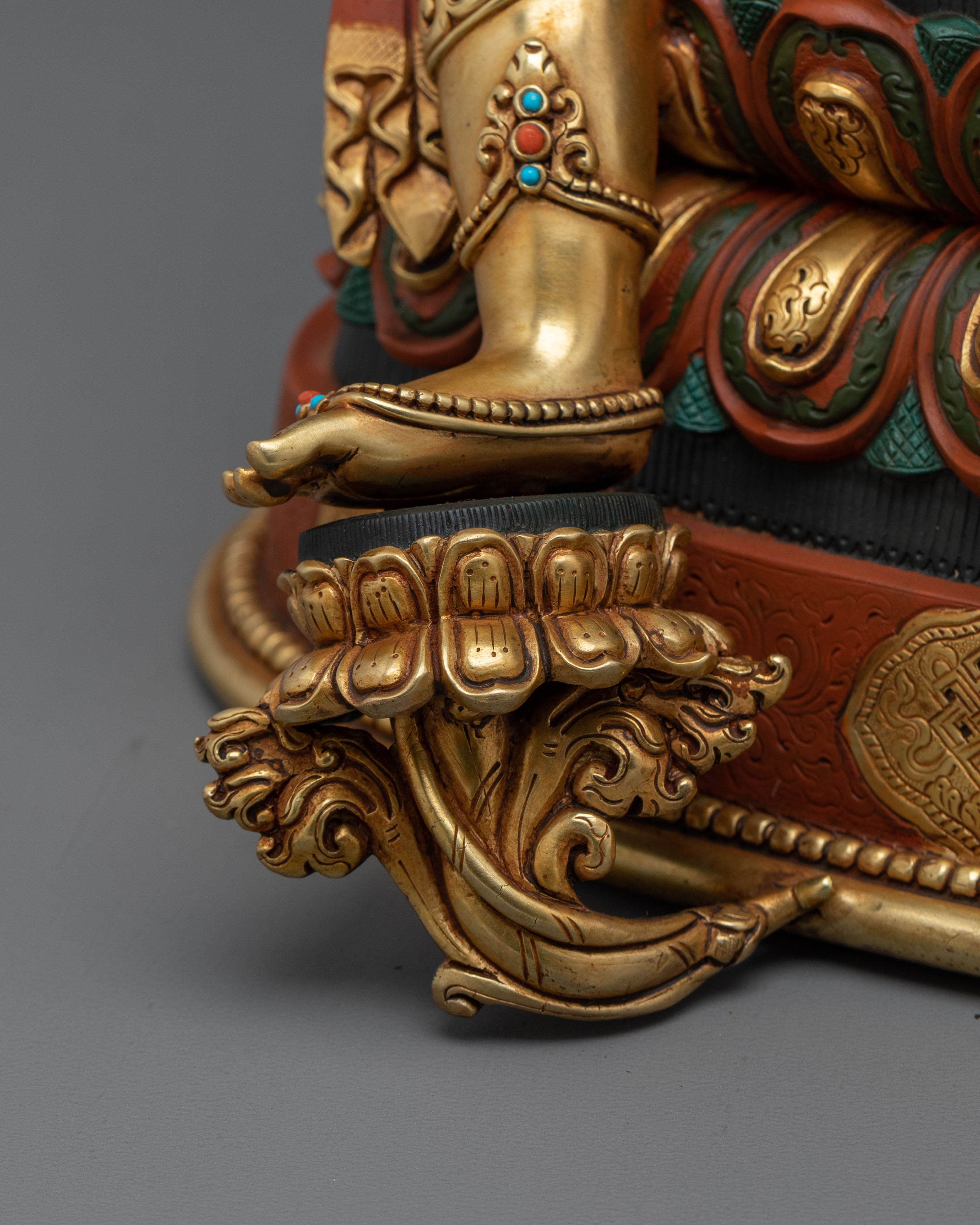 Tikshna Manjushri Meditation Statue | 24K Gold Gilded Copper Sculpture
