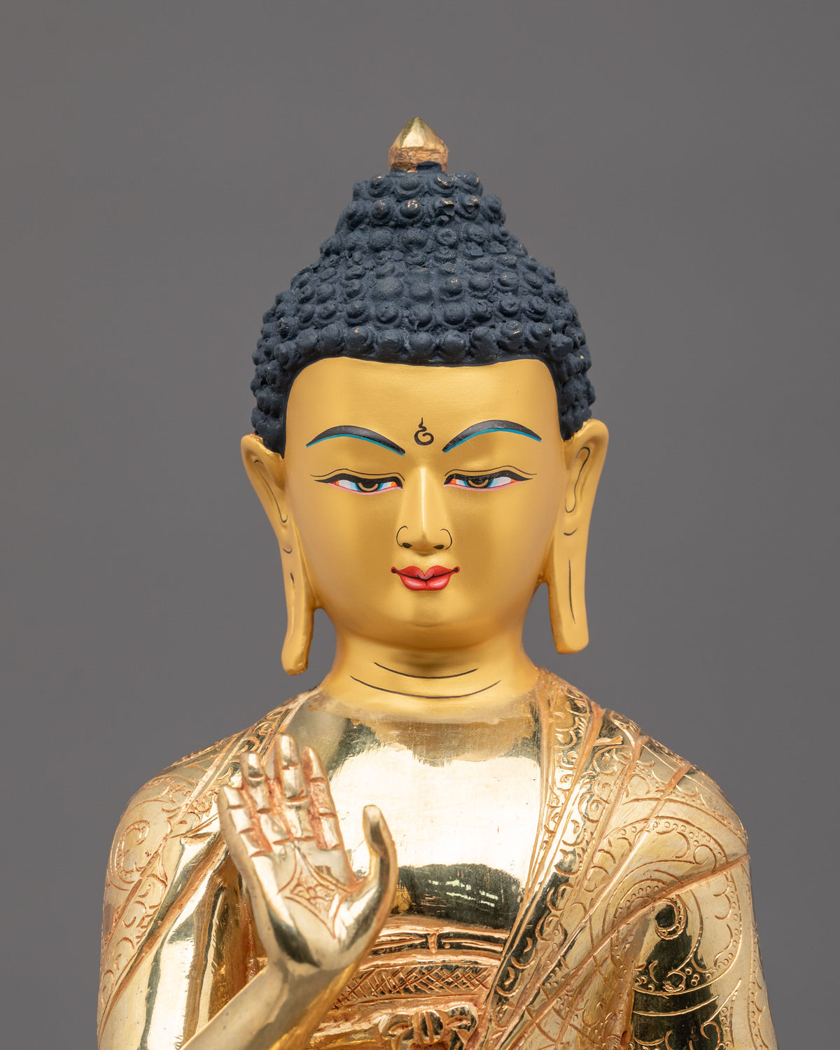 Amogasiddhi Buddha | 24K Gold Gilded Copper Statue