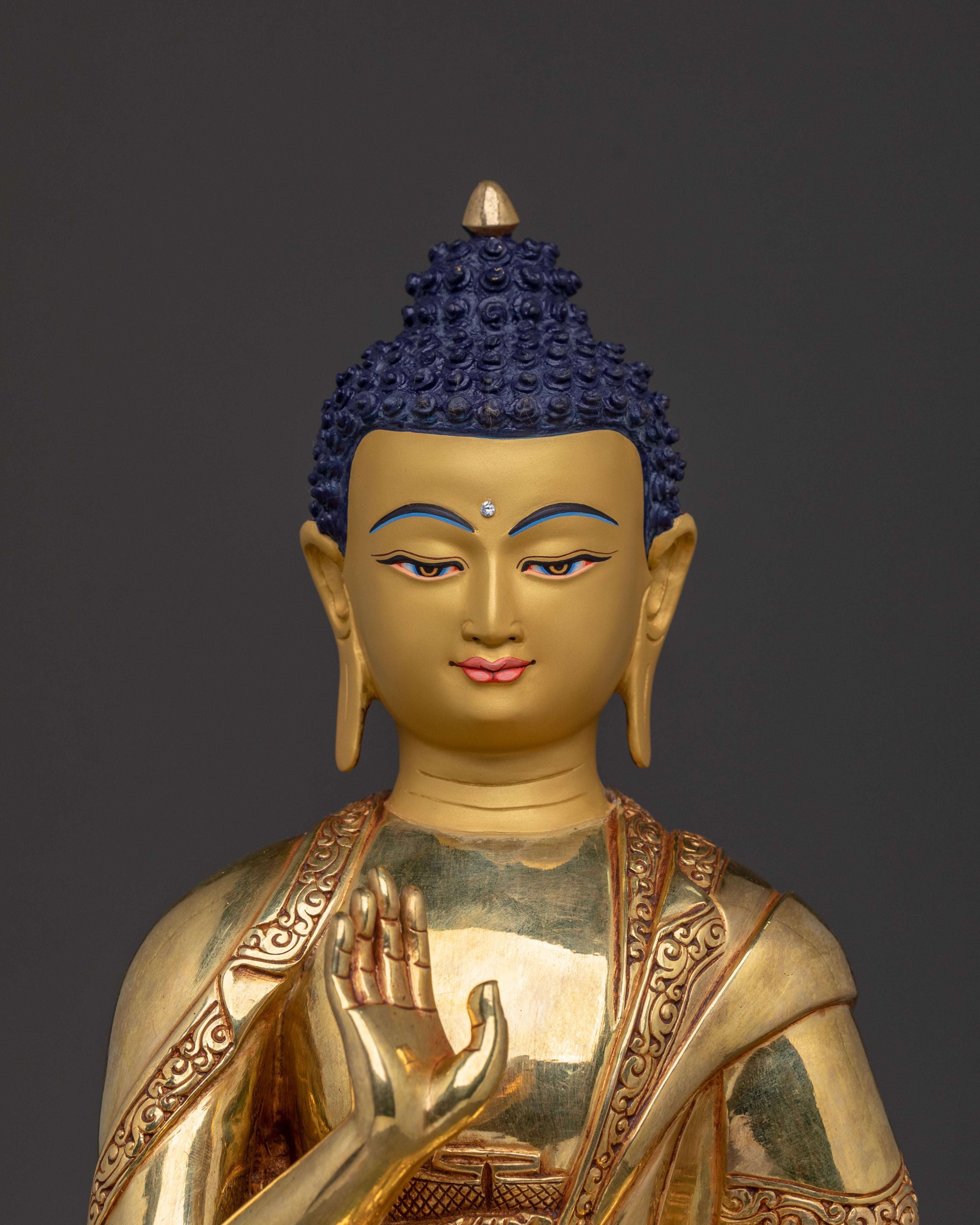 Handcrafted Amogasiddhi Statue: Spiritual Figurine