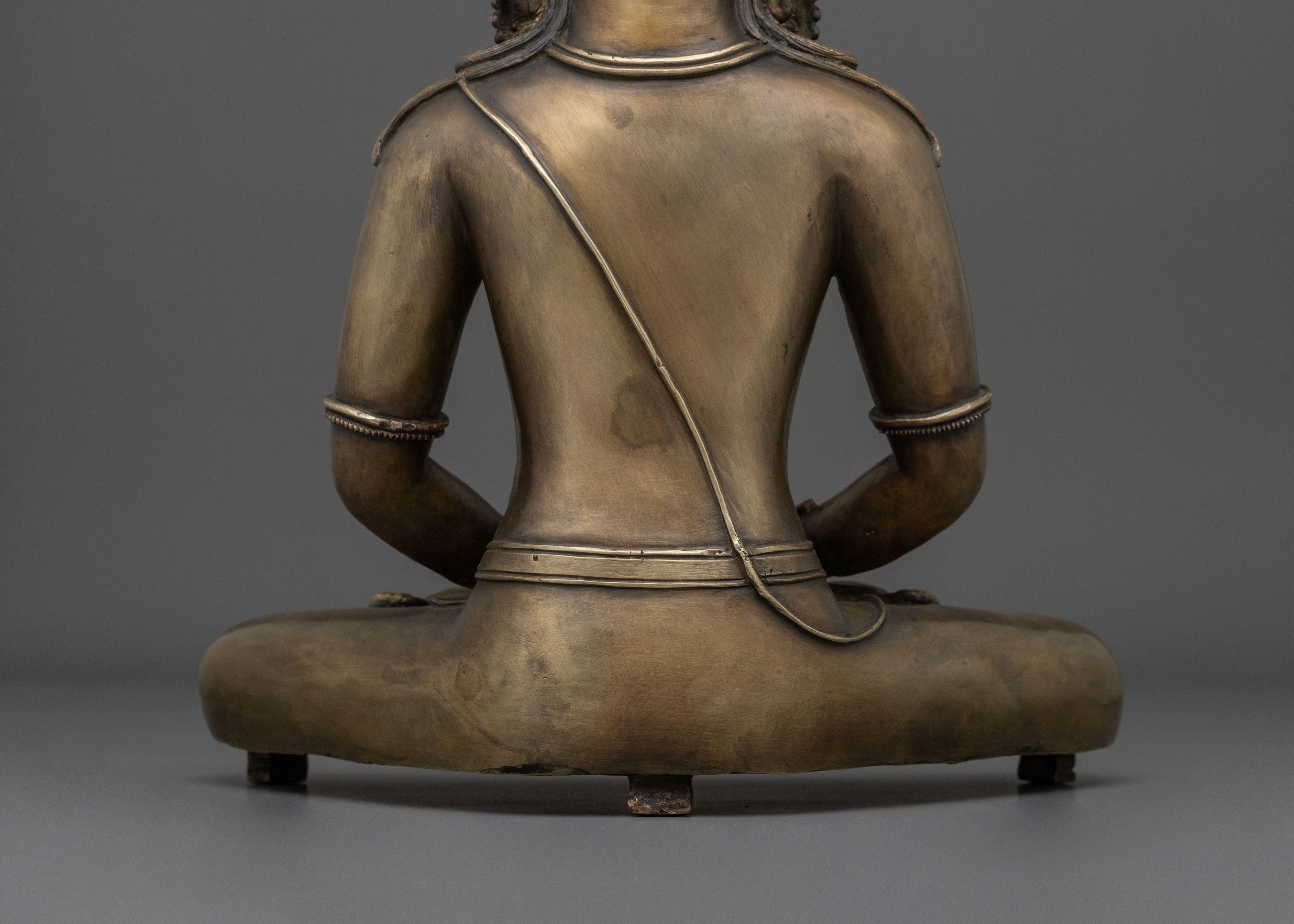 Crown Amitabha Buddha Sacred Sculpture in Bronze