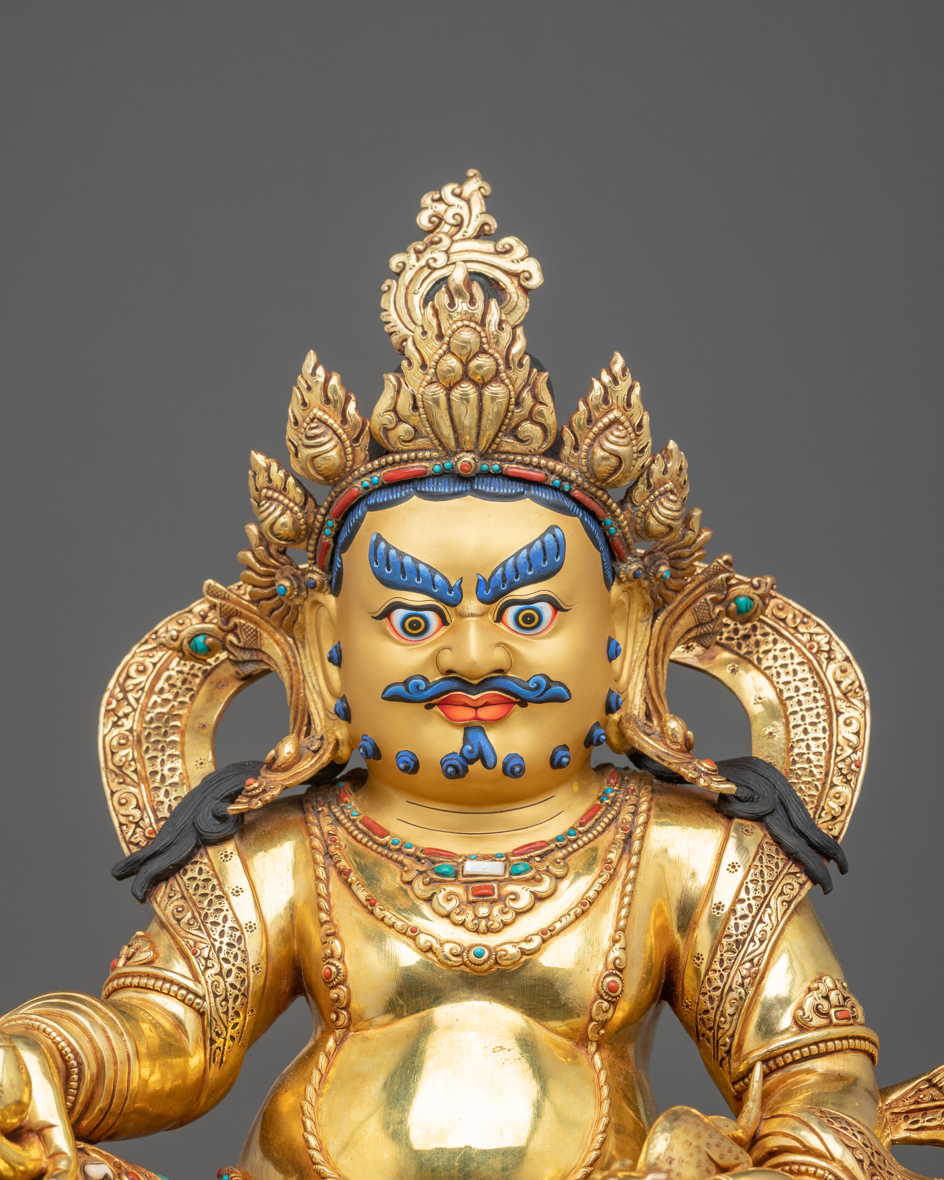 Dzambhala 24K Gold-Coated Statue | Nepalese Craftsmanship
