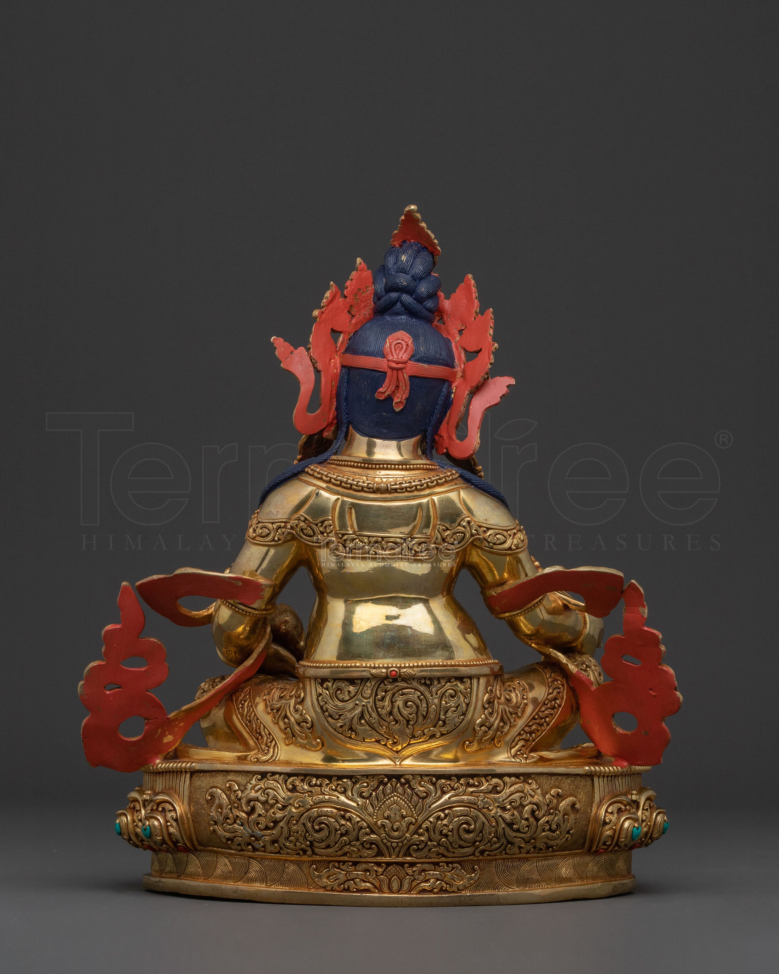 Prosperous Dzambhala Wealth Statue – Gilded Masterpiece