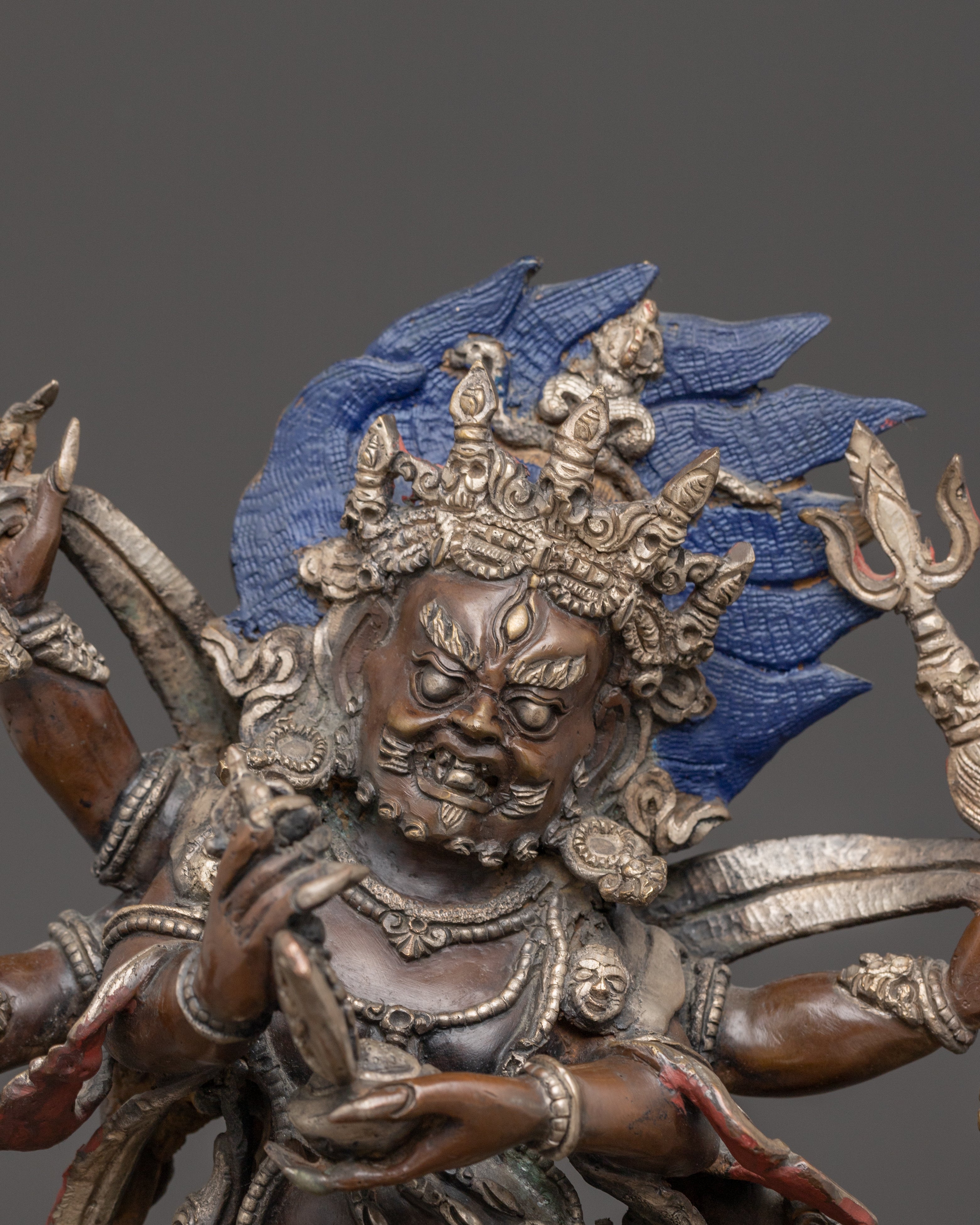 Six Armed Mahakala Statue : The Dharma Protector