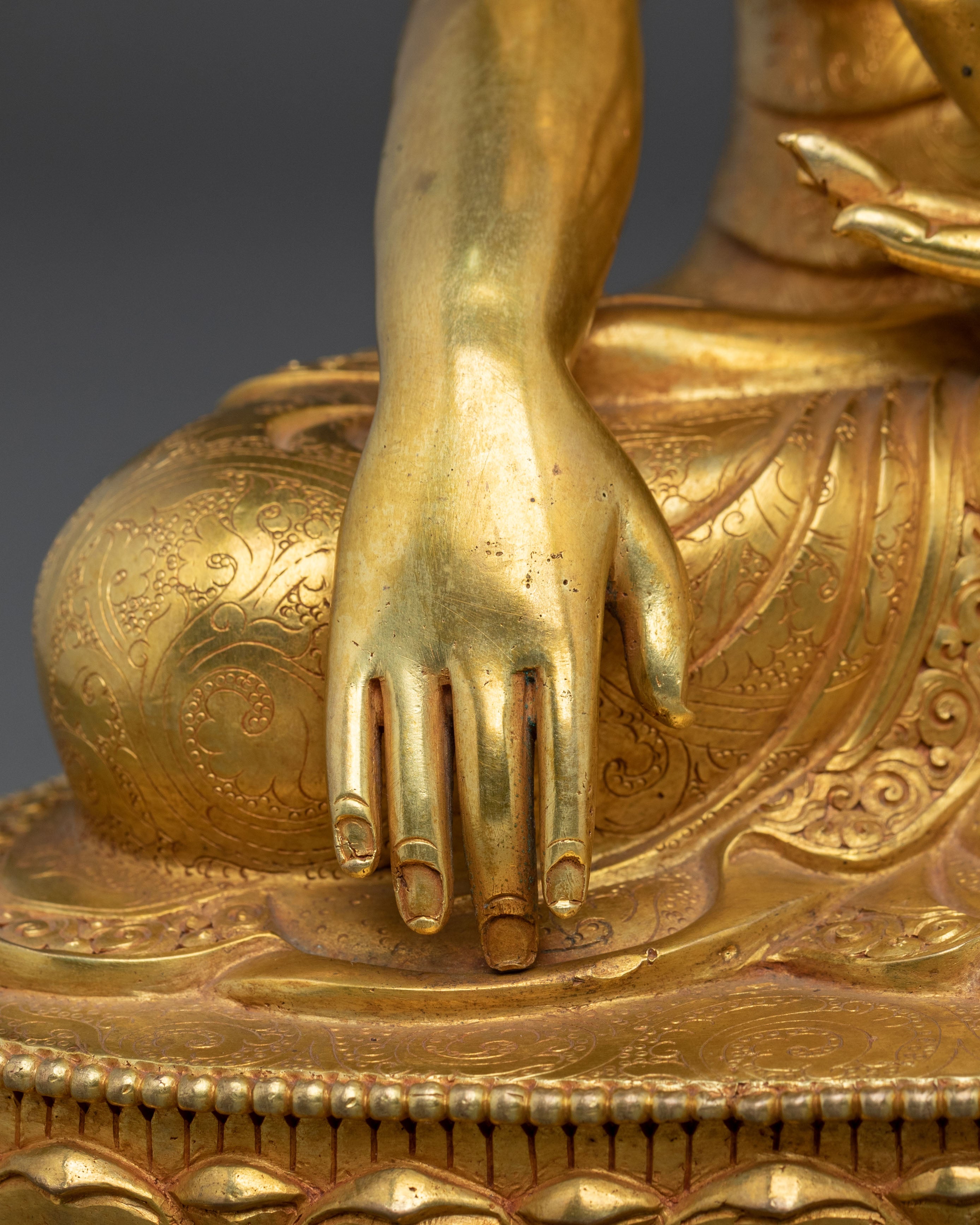 Shakyamuni Buddha Statue | 24K Gold Gilded Serenity