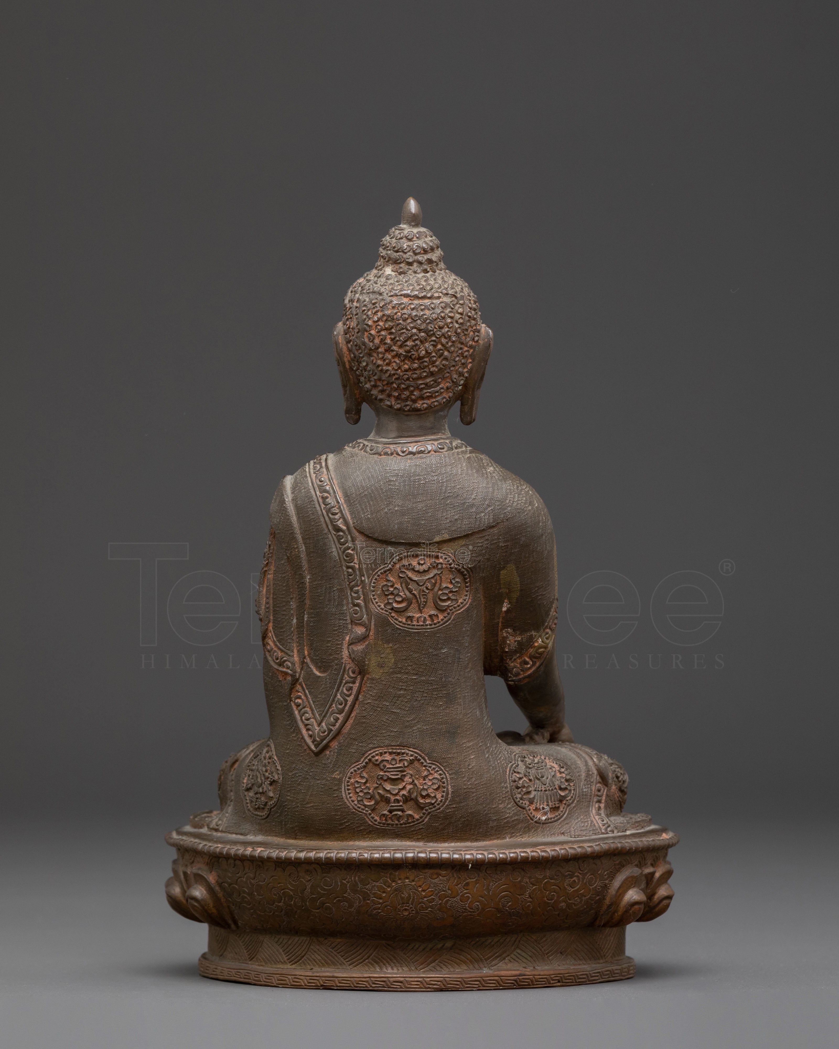 Handcrafted Gautam Buddha Oxidized Copper Statue – Antique Finish