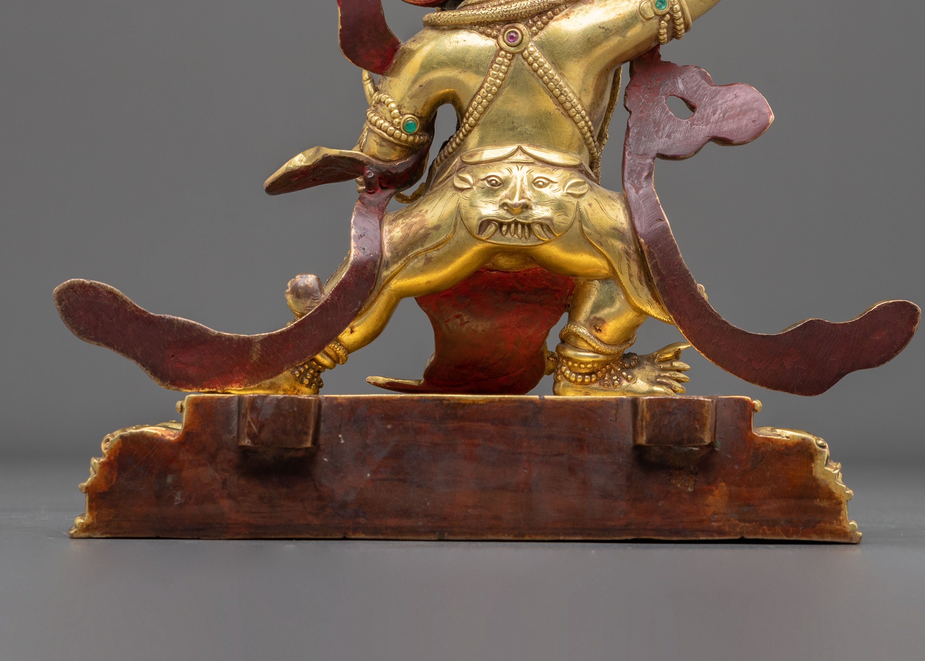 Vajrapani Fire Gold Gilded Figurine | Himalayan Meditation Altar Decor |
