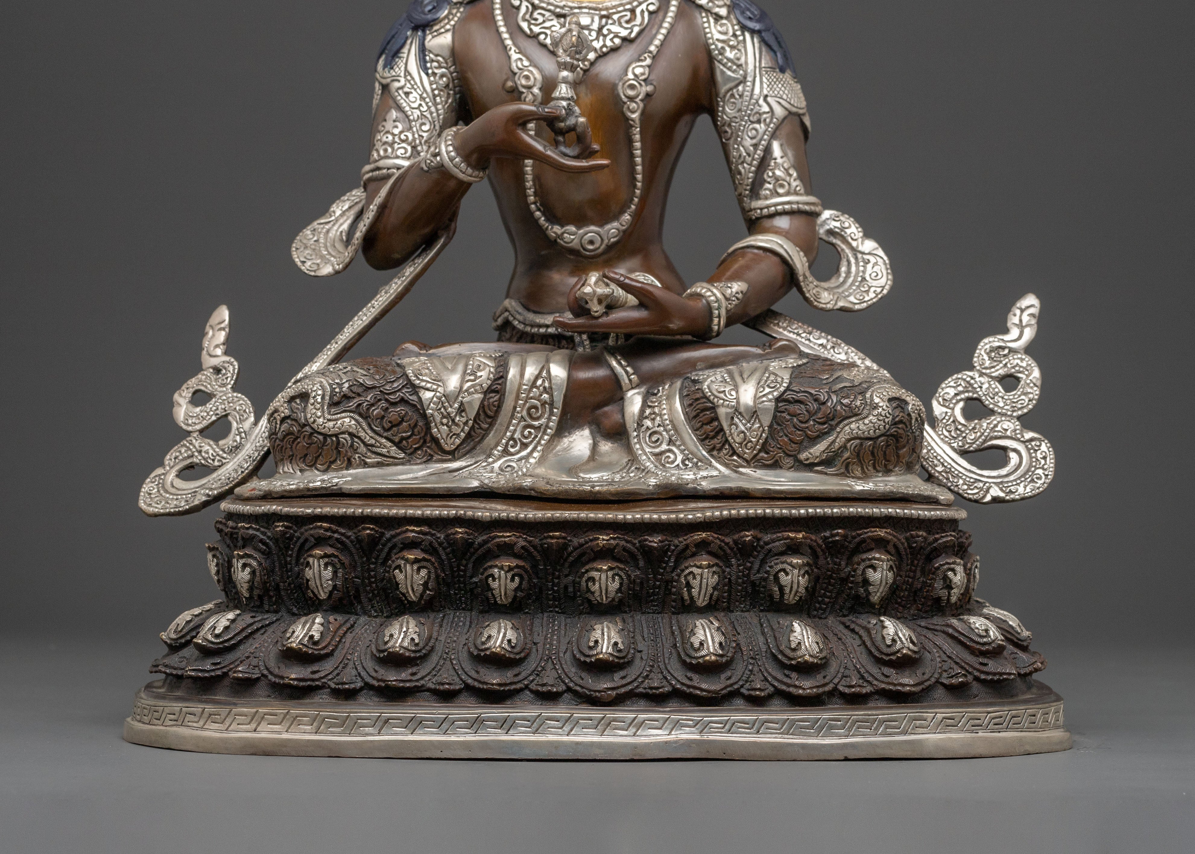 Vajrasattva Statue for Decor: Oxidized Copper Art