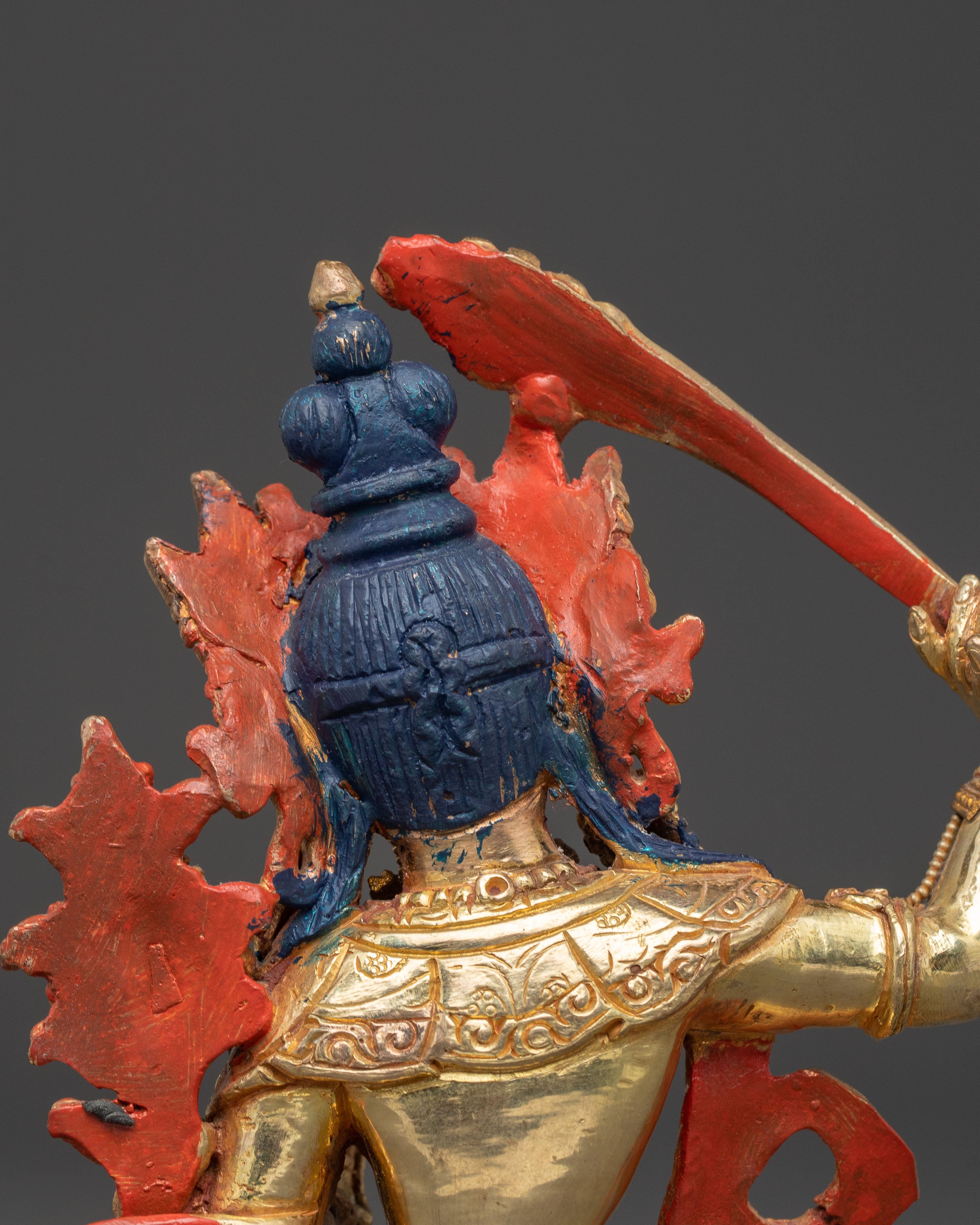 Handcrafted Crystal Bodhisattva Manjushri Statue