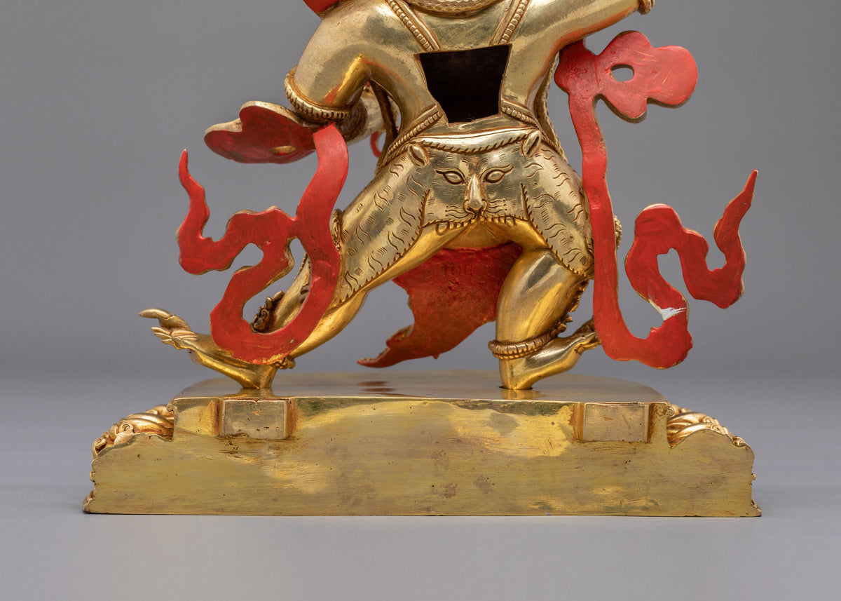 Sacred Bodhisattva Vajrapani Golden Sculpture | 24K Gold Gilded