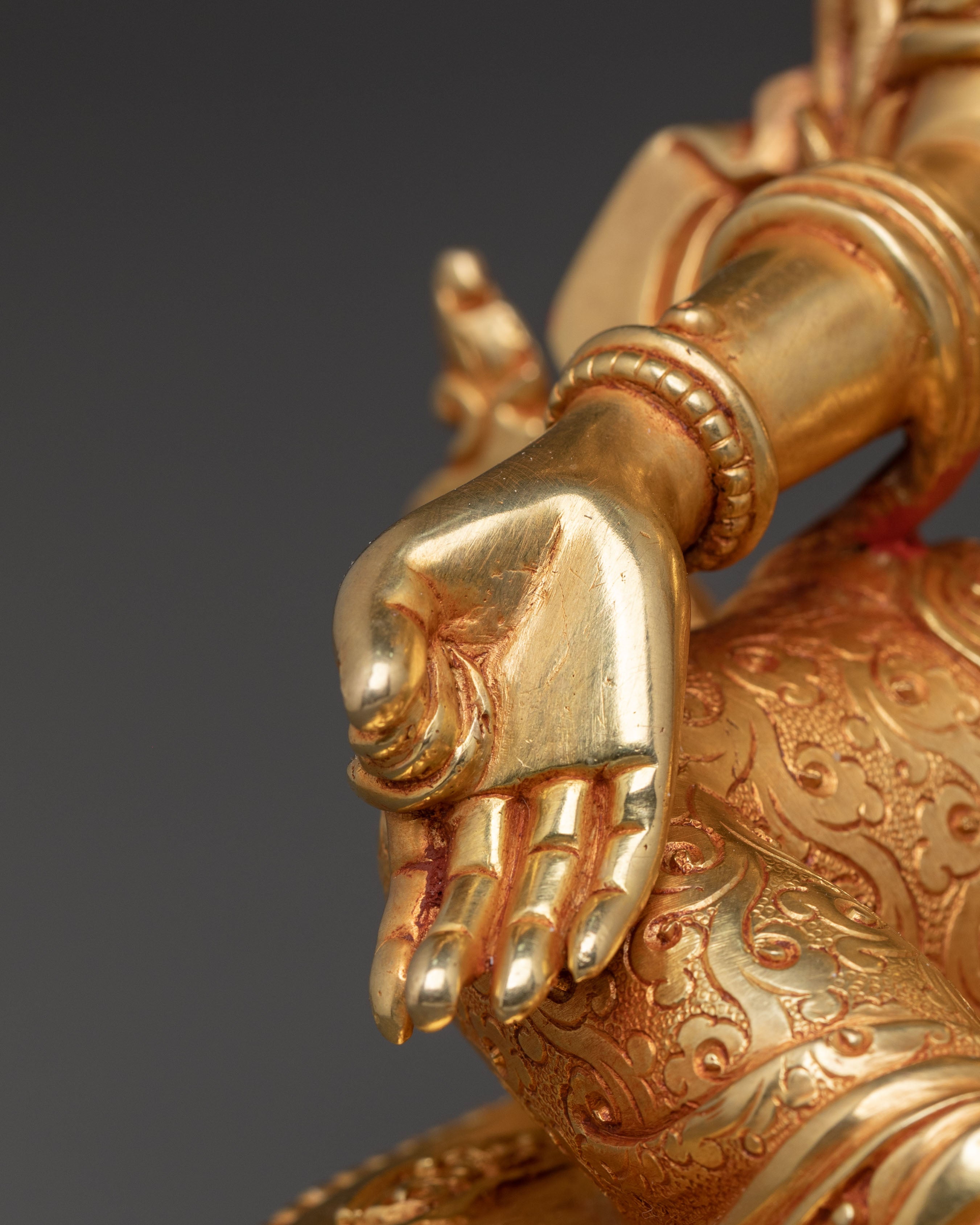 Green Tara Swift Liberator Statue – Radiant 24K Gilded Copper