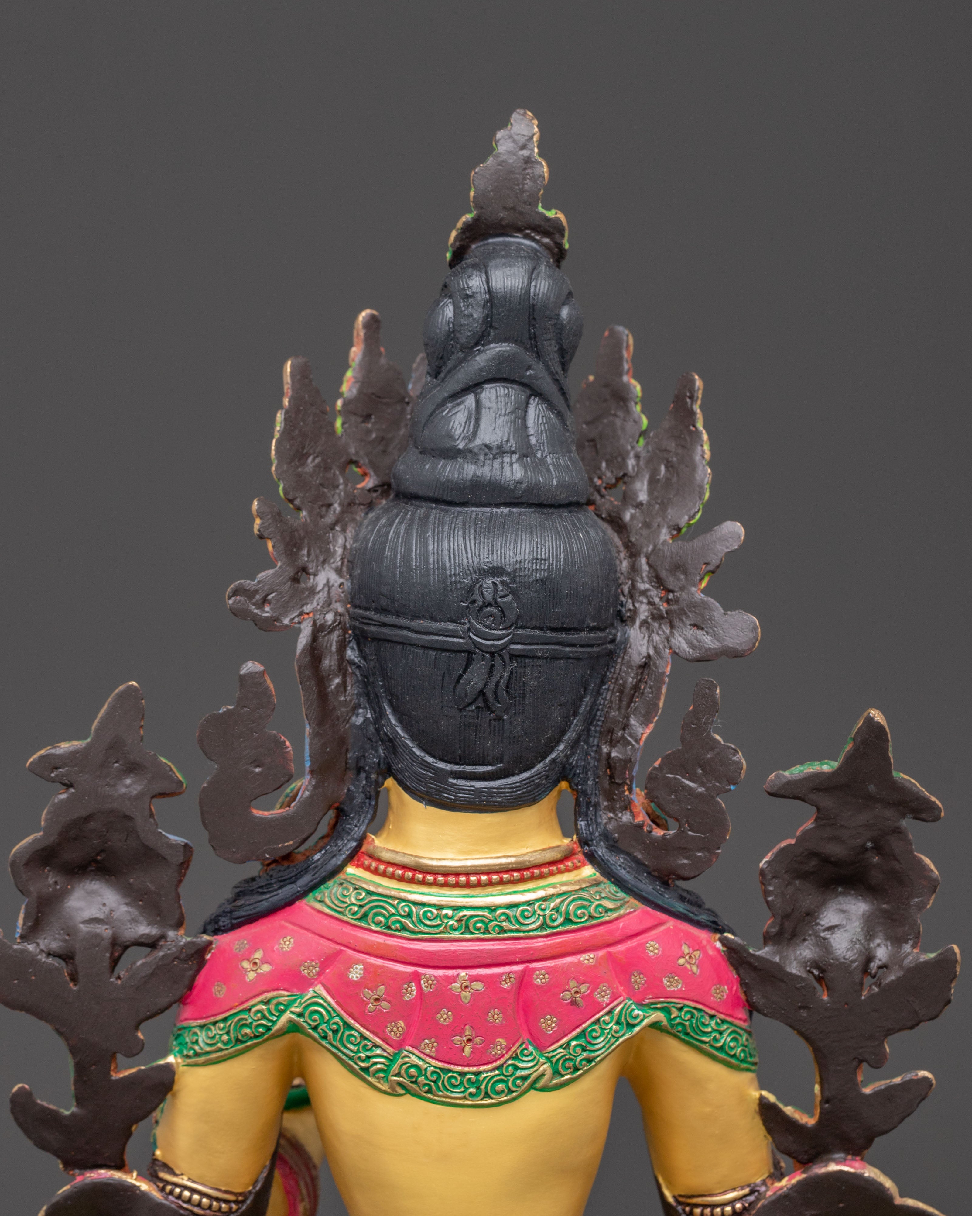 Vibrant Mother Green Tara Statue | 24K Gold Gilded Sculpture