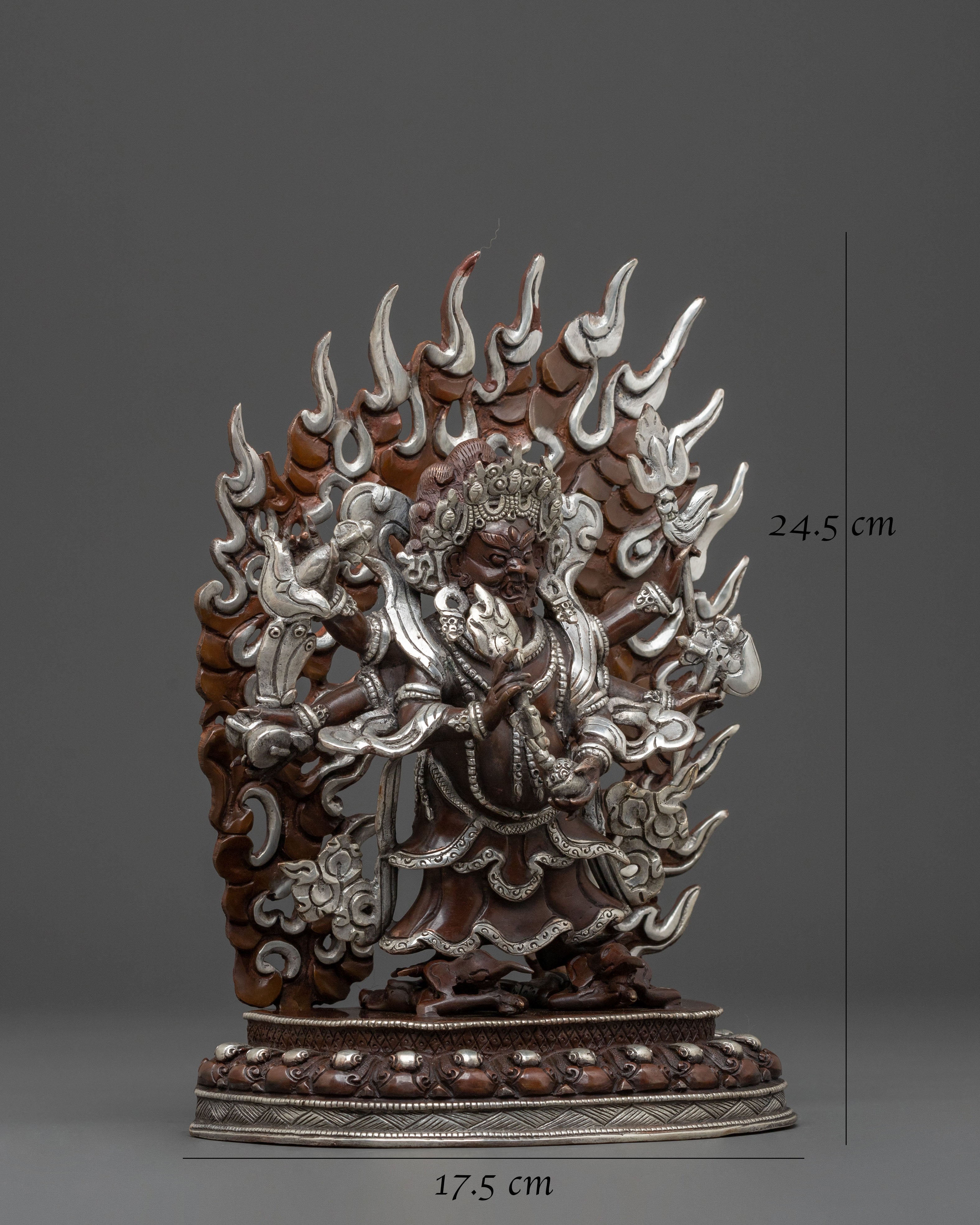 White Mahakala Sacred Statue | Protector Figure