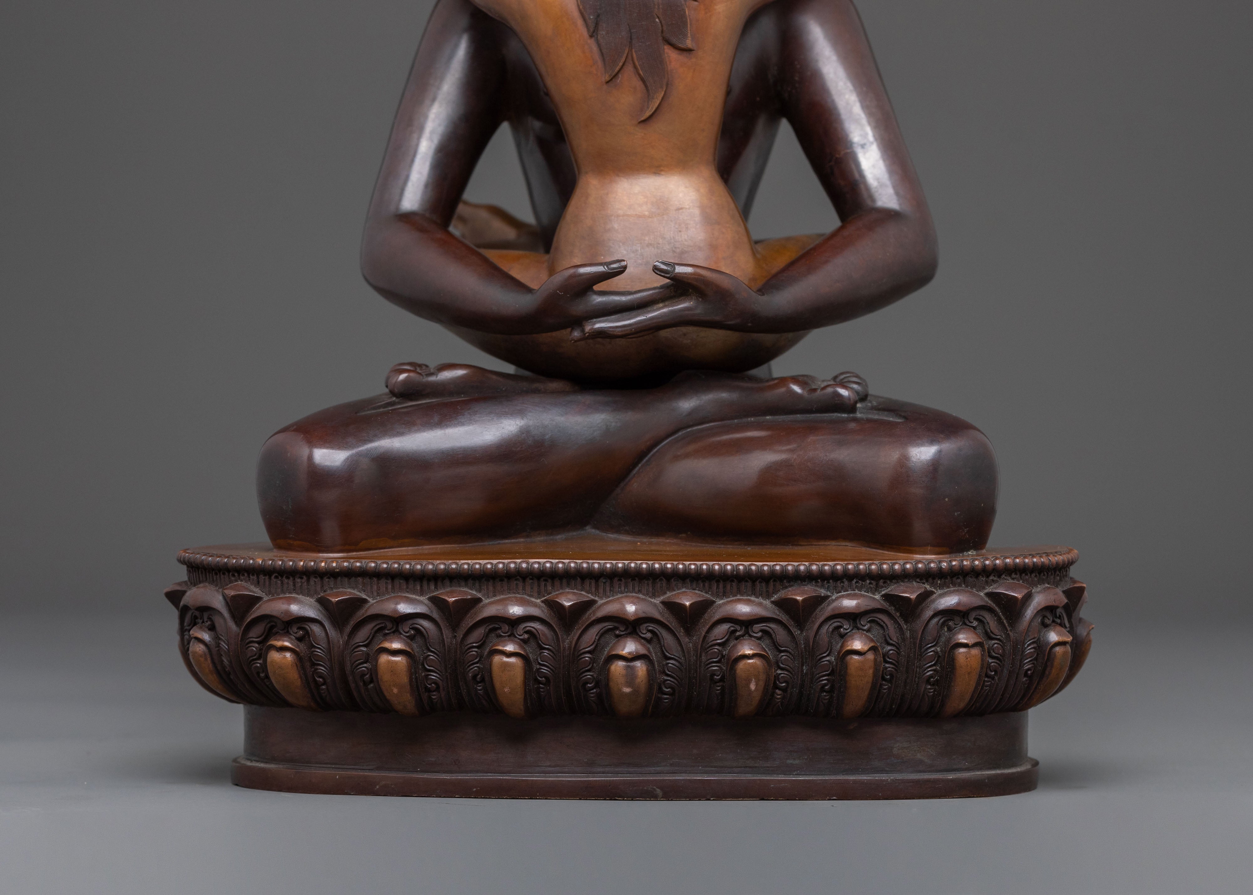 Samantabhadra with His Consort Statue | Oxidized Copper