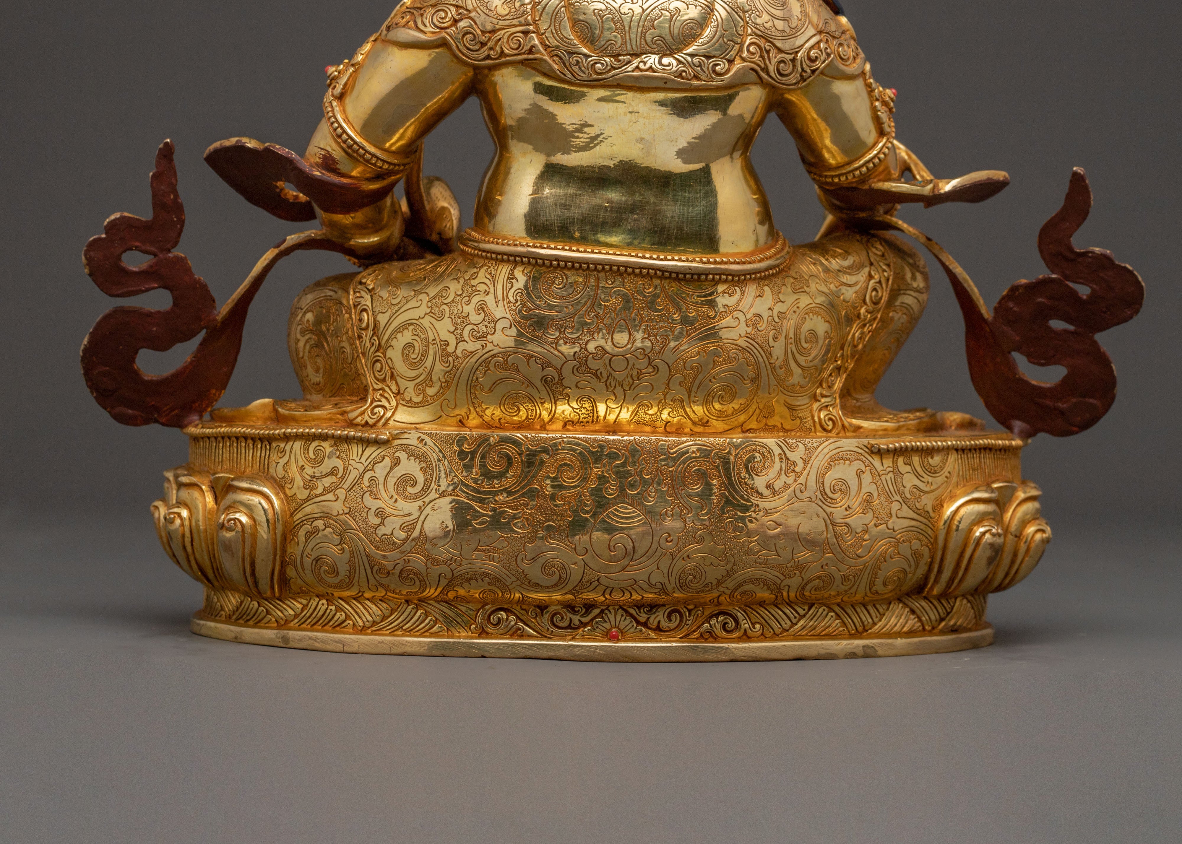 24k Gold Gilded Dzambhala Copper Statue – Prosperity Embodied