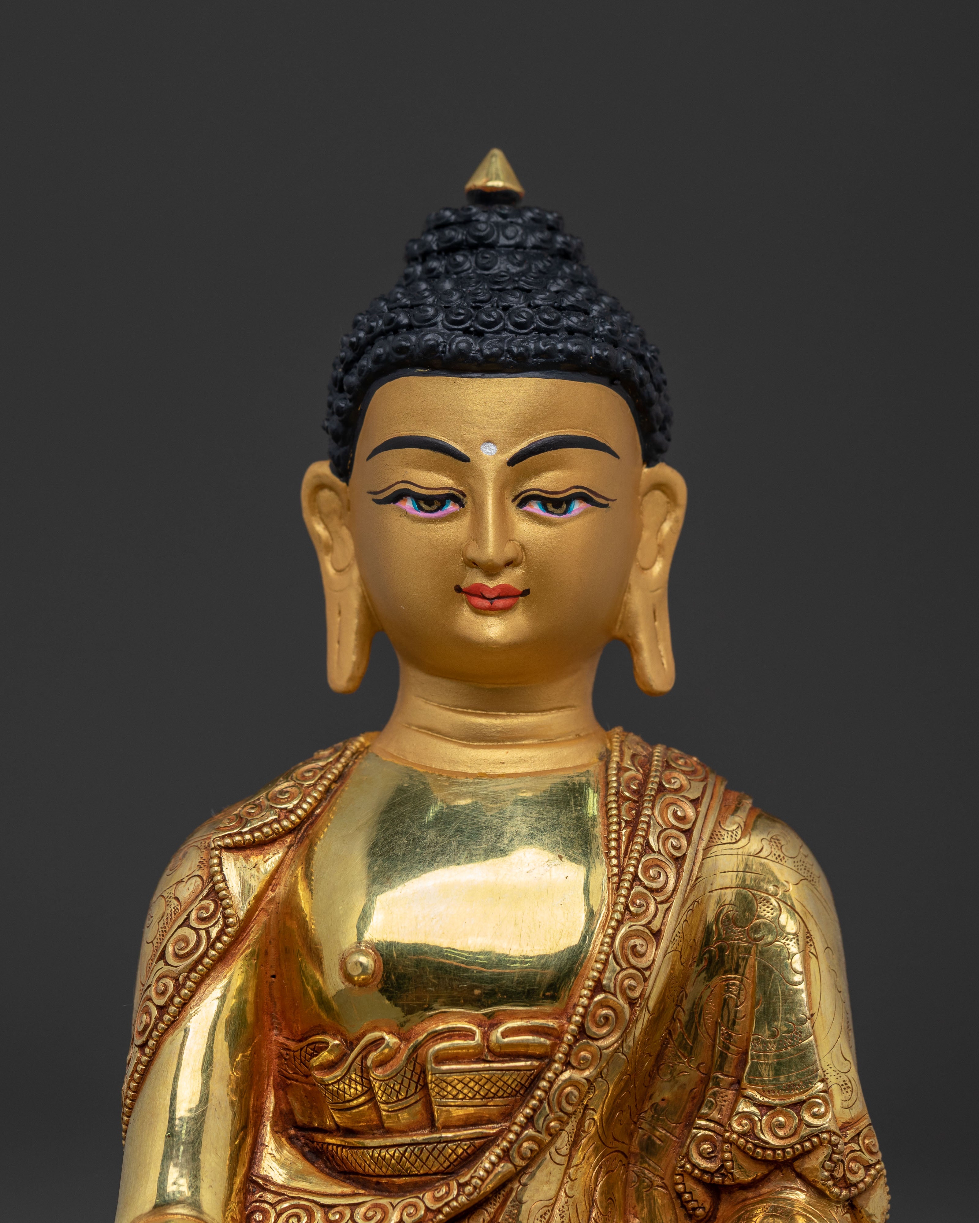 Shakyamuni Buddha Spiritual Altar Statue – Handcrafted & Gold Gilded