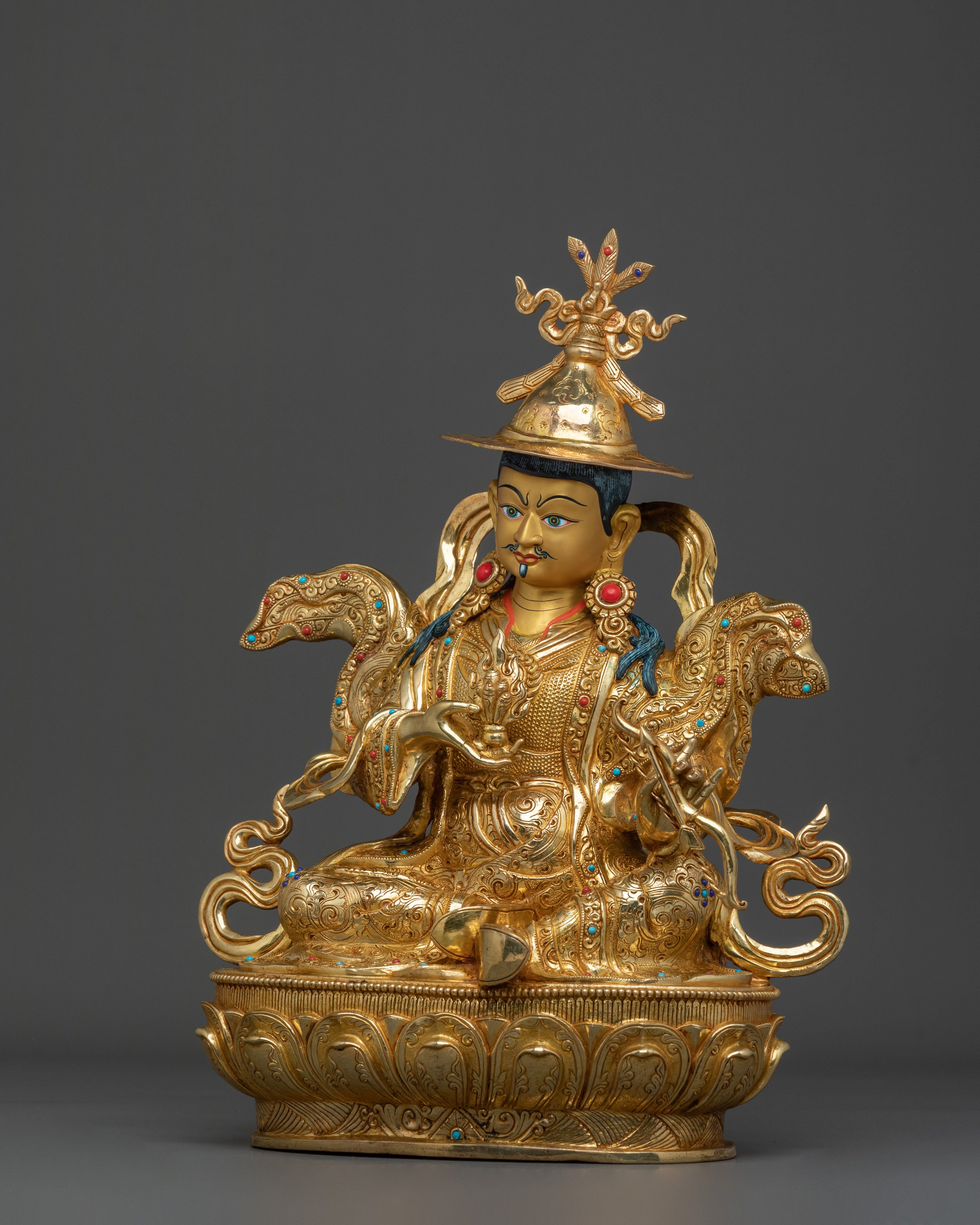 King Gesar Statue| 24K Gold Gilded Guardian Figurine