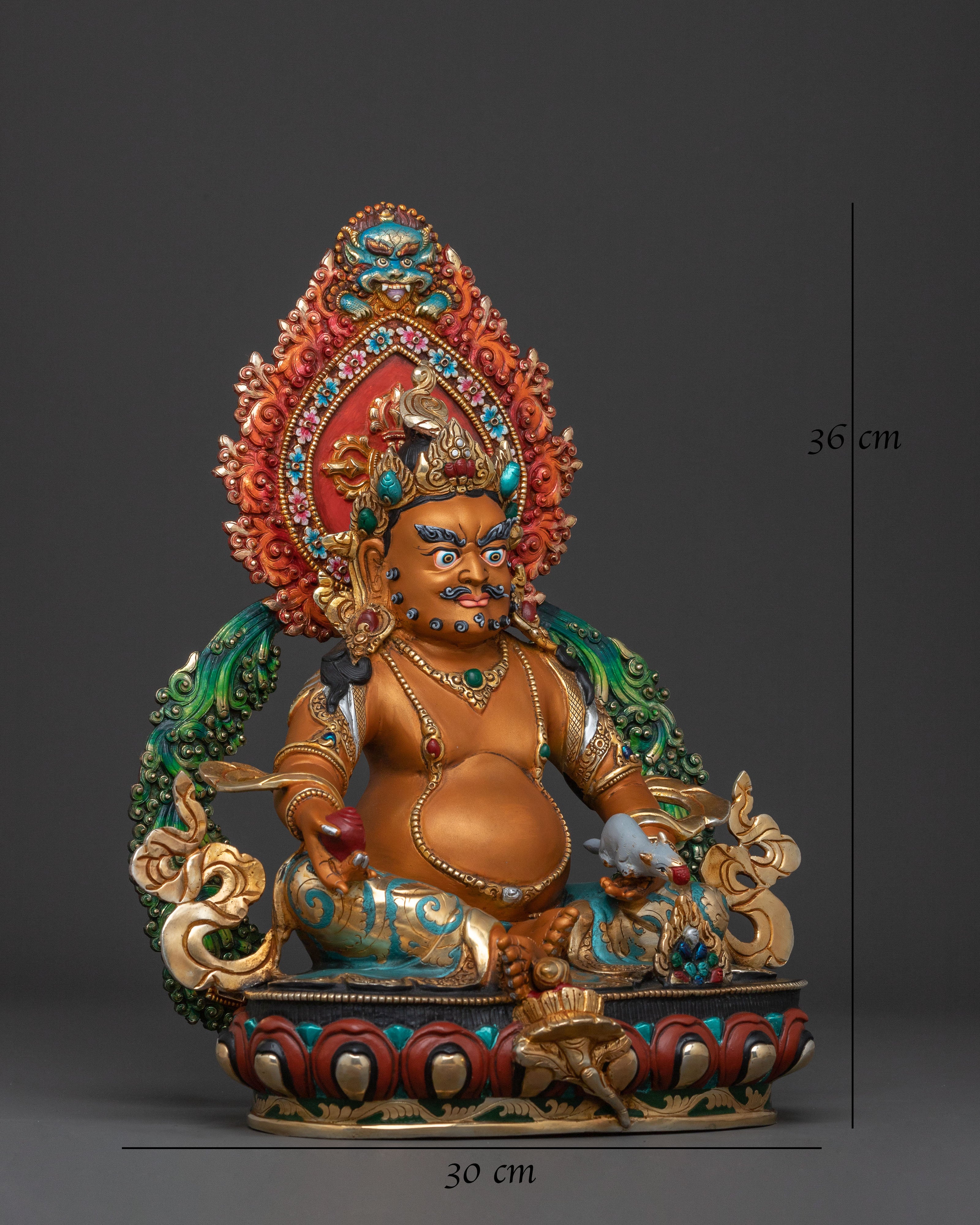 Dzambhala God of Wealth Handcrafted Statue — Gilded Copper Masterpiece