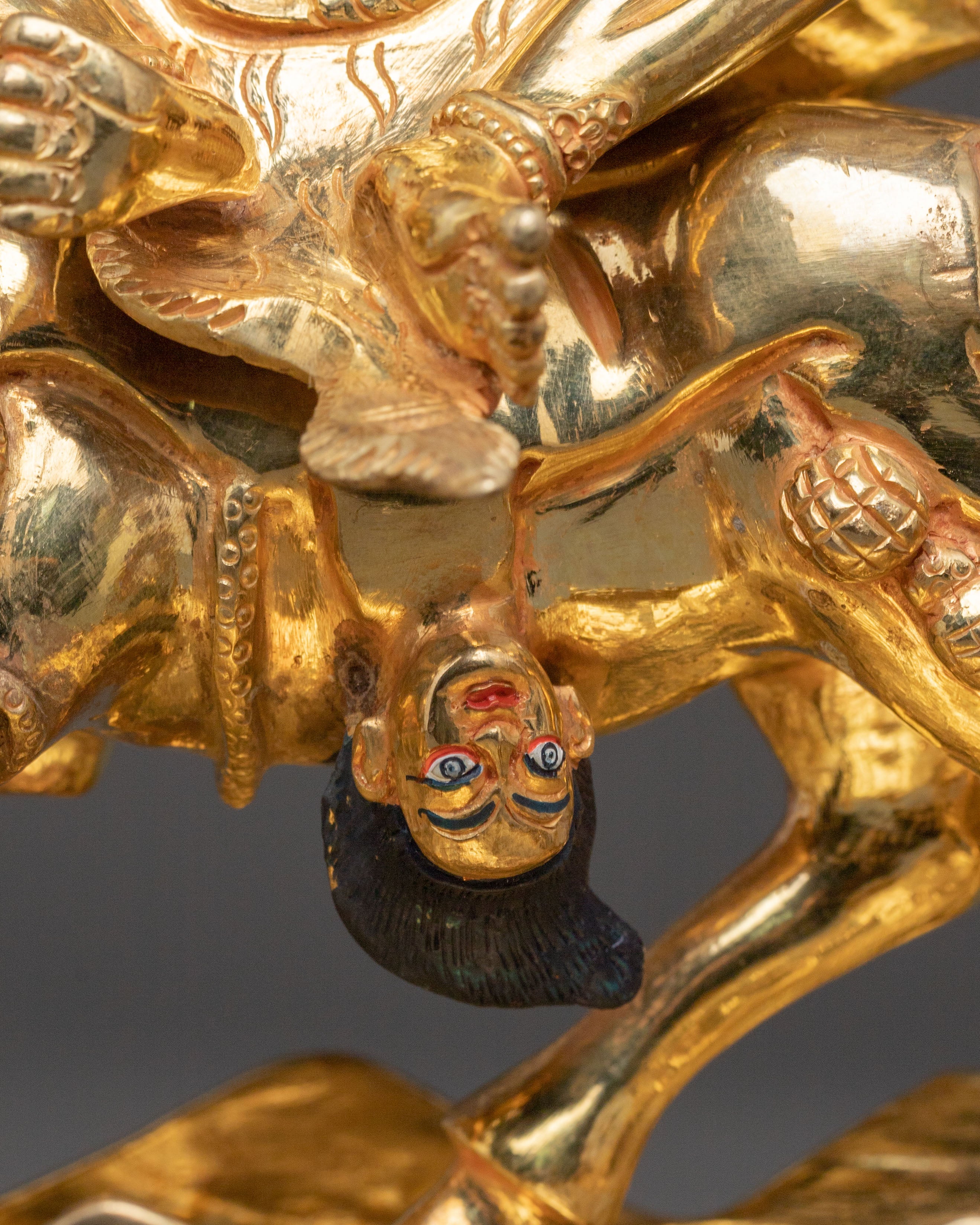 Palden Lhamo Wrathful Statue – Hand-Gilded Copper Art