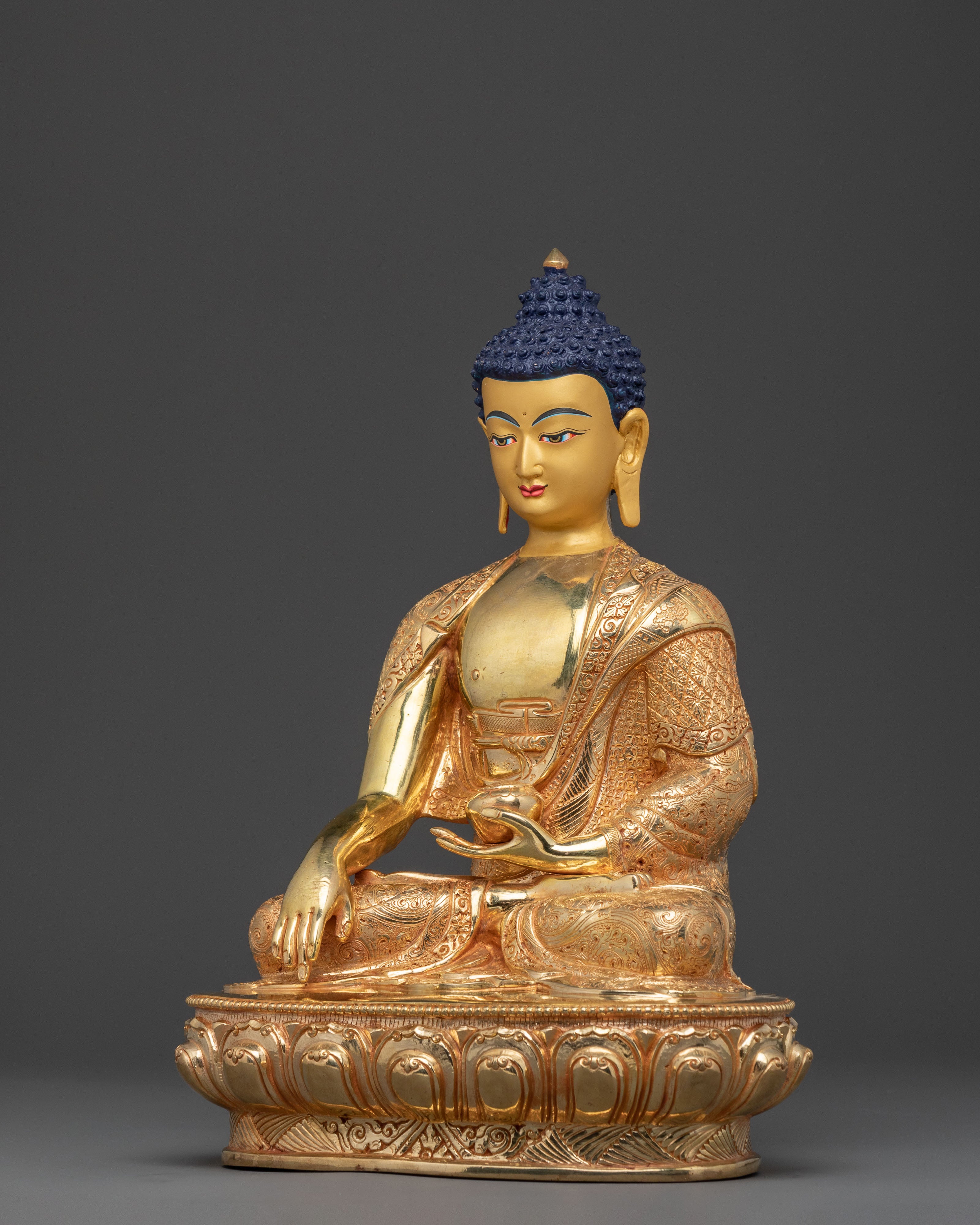 Shakyamuni Buddha Statue | 24K Gold Gilded Serenity