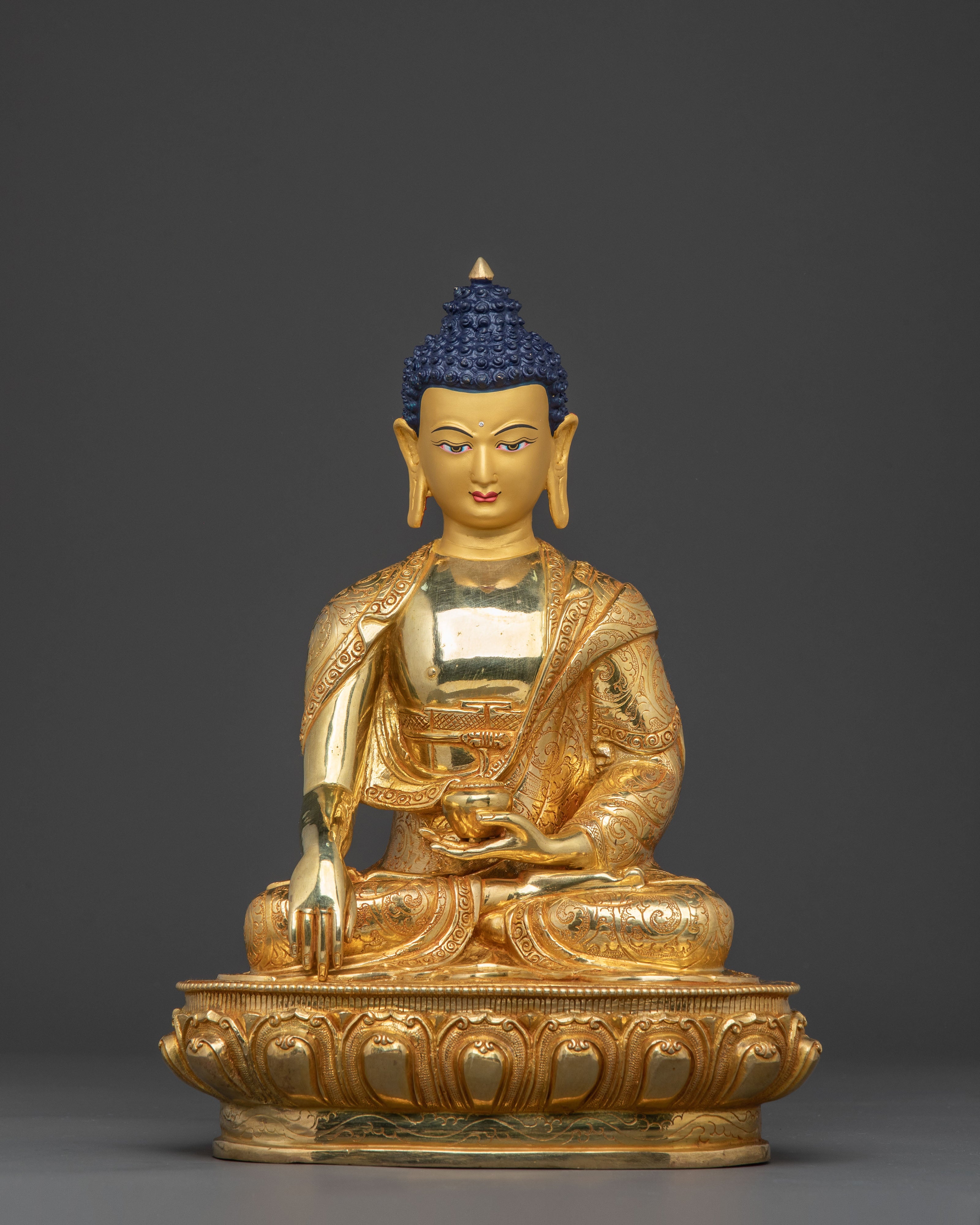 Buddha Dharma Sangha Statue Set | 24K Gold Gilded Art