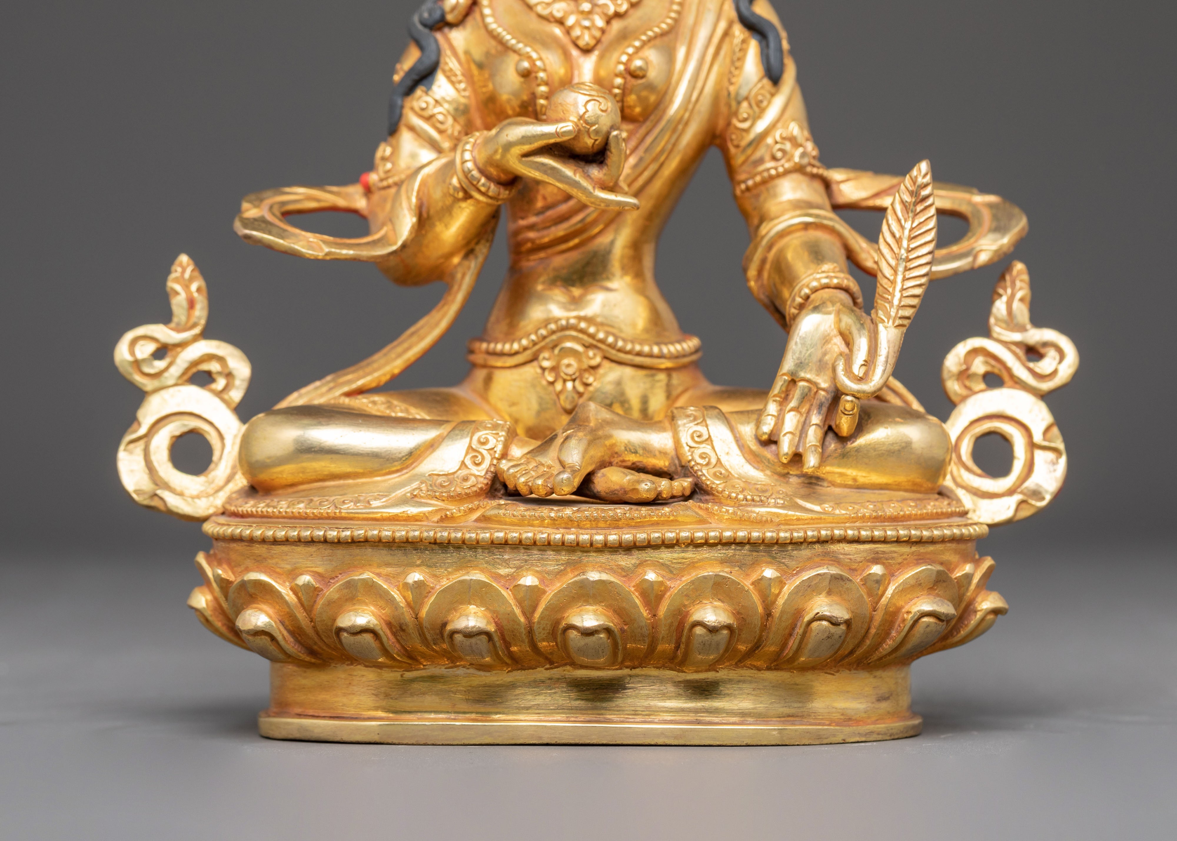 Handcrafted Ksitigarbha Golden Statue | Compassionate Bodhisattva