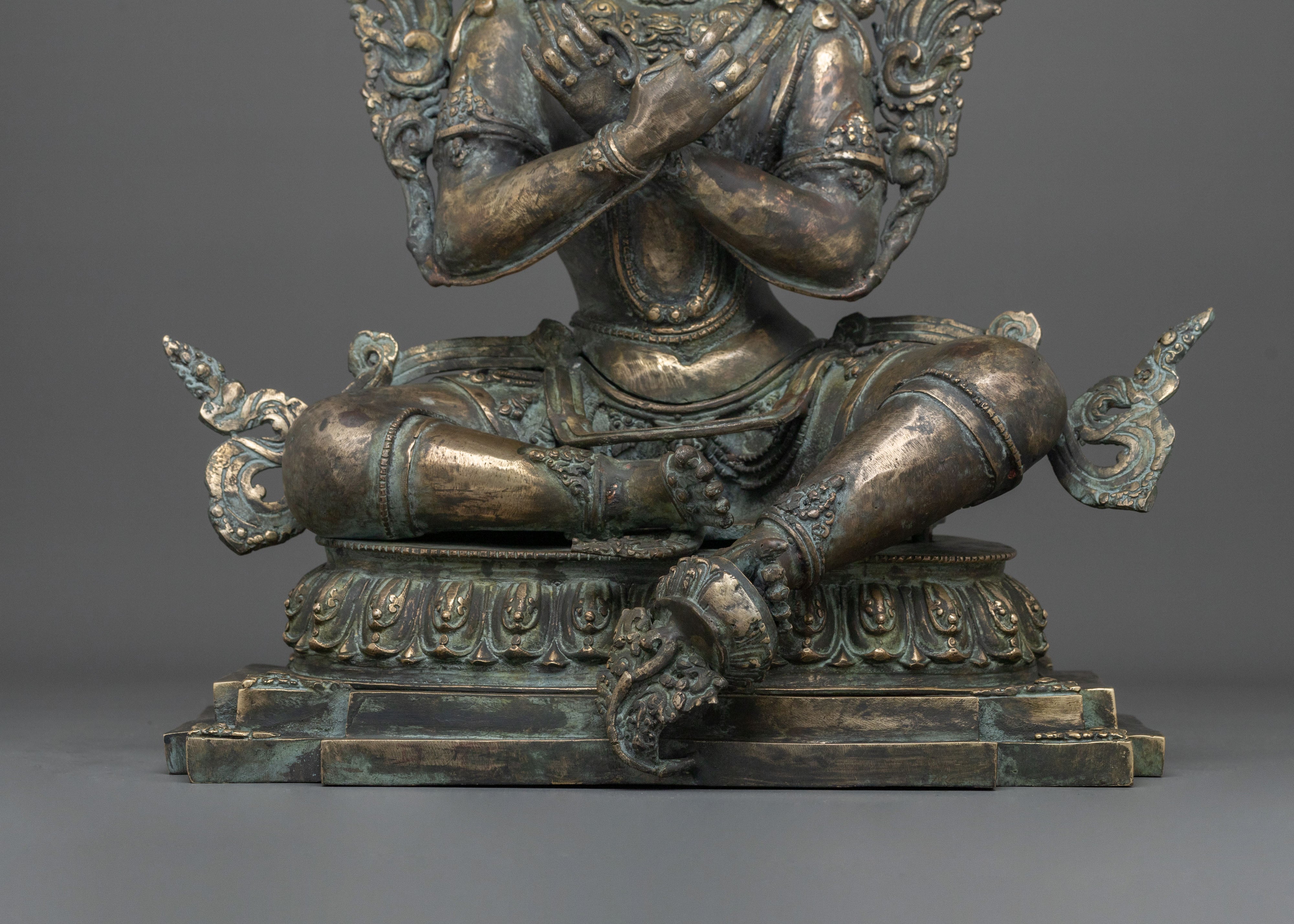 Vajradhara Copper Sculpture | Bronze Figurine of Wisdom