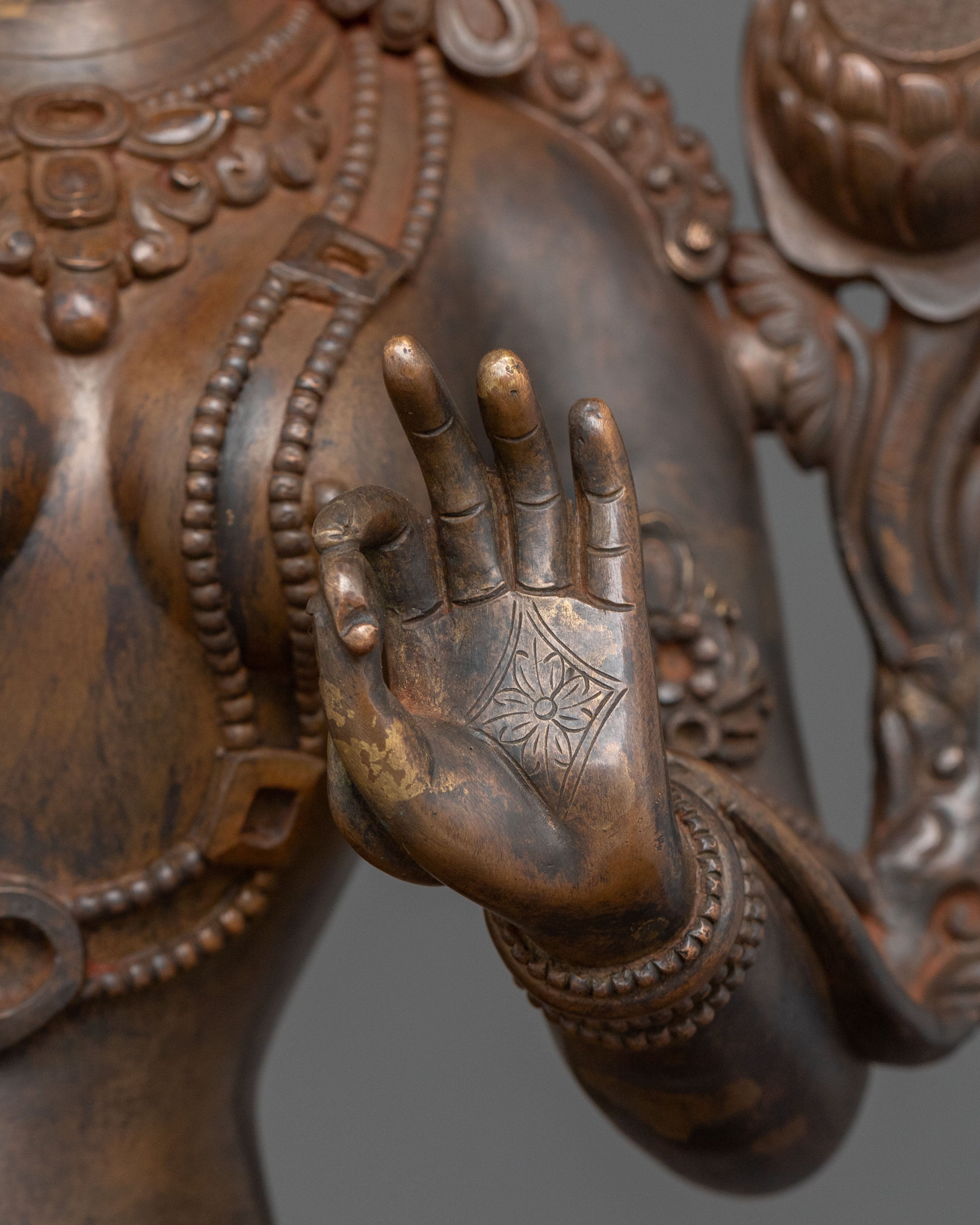 Green Tara Statue On Throne | Goddess of Protection