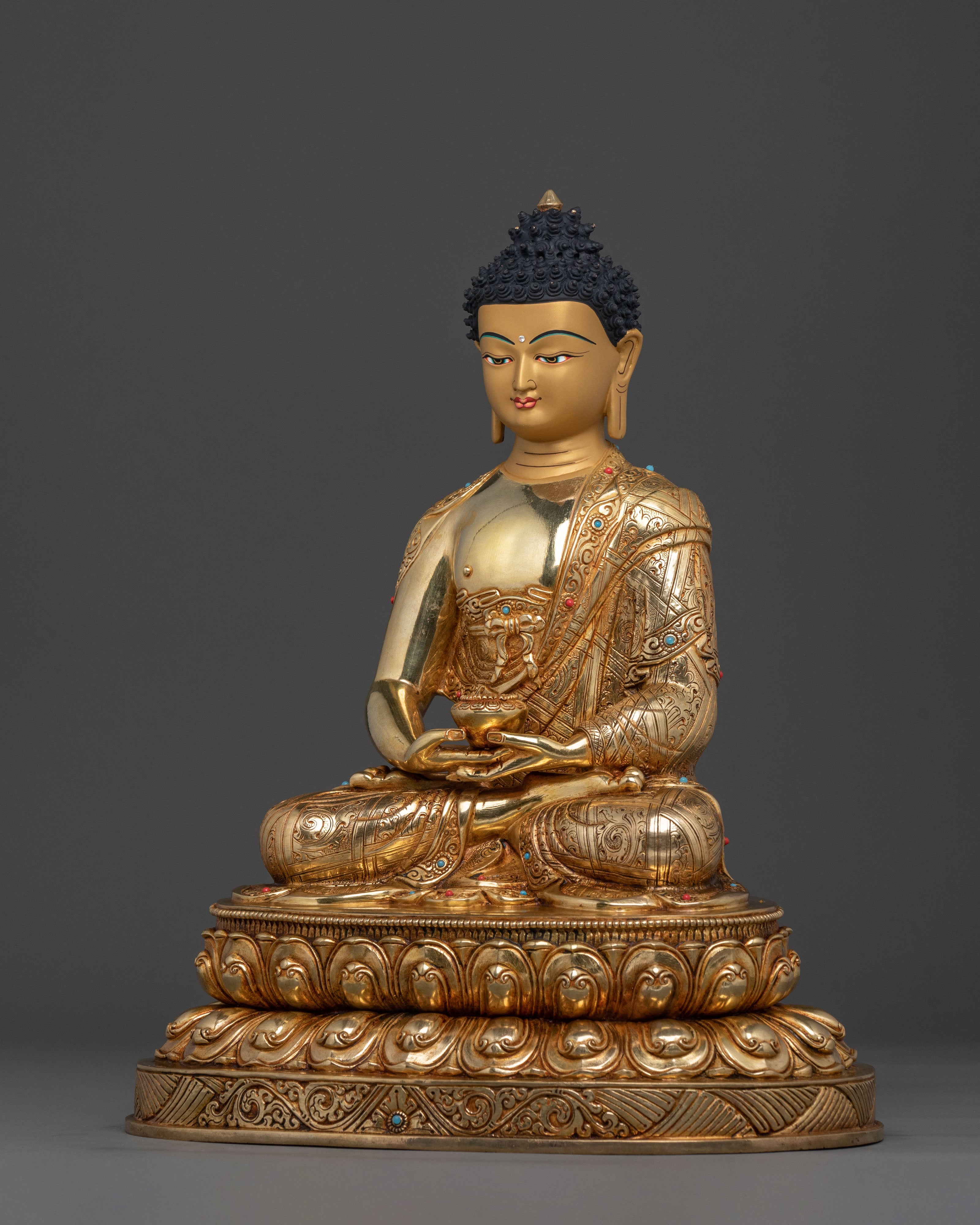 Amitabha Buddha: 24K Gold Gilded Meditation Figurine