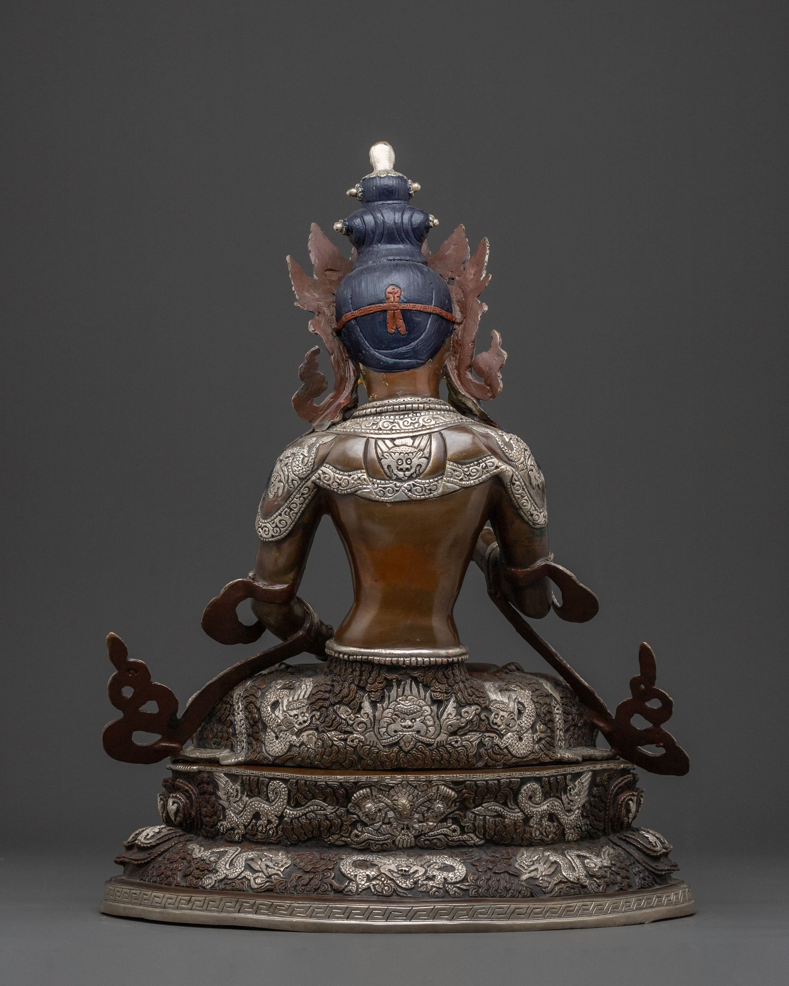 Vajrasattva Statue for Decor: Oxidized Copper Art