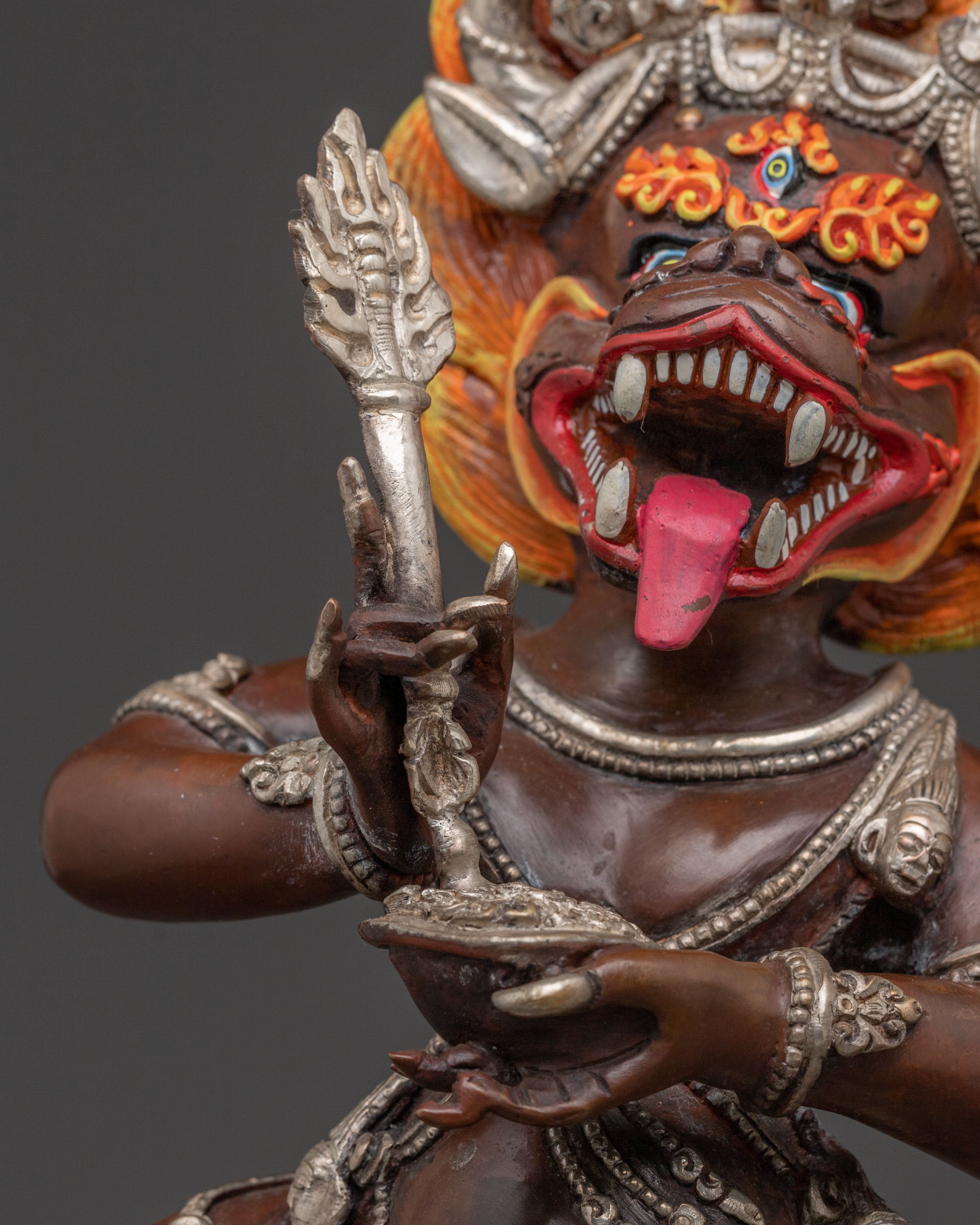 Yamantaka Sacred Copper Statue: Oxidized Artistry