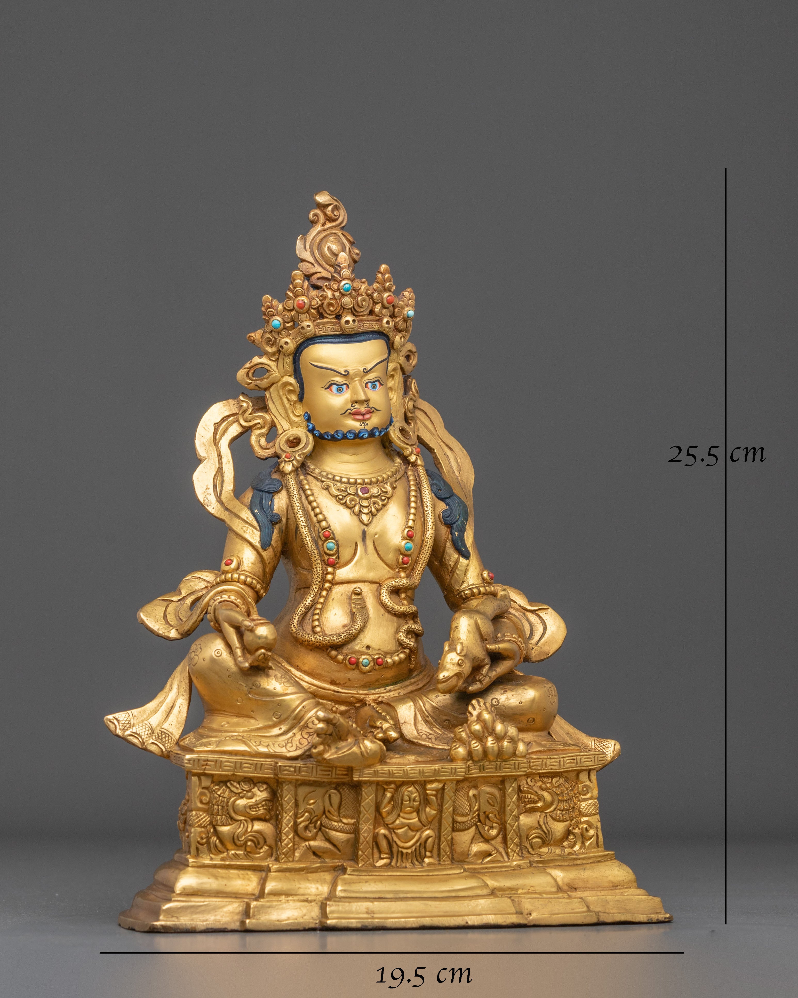 Jambhala Statue | Handcrafted Copper Gold Gilded Figurine