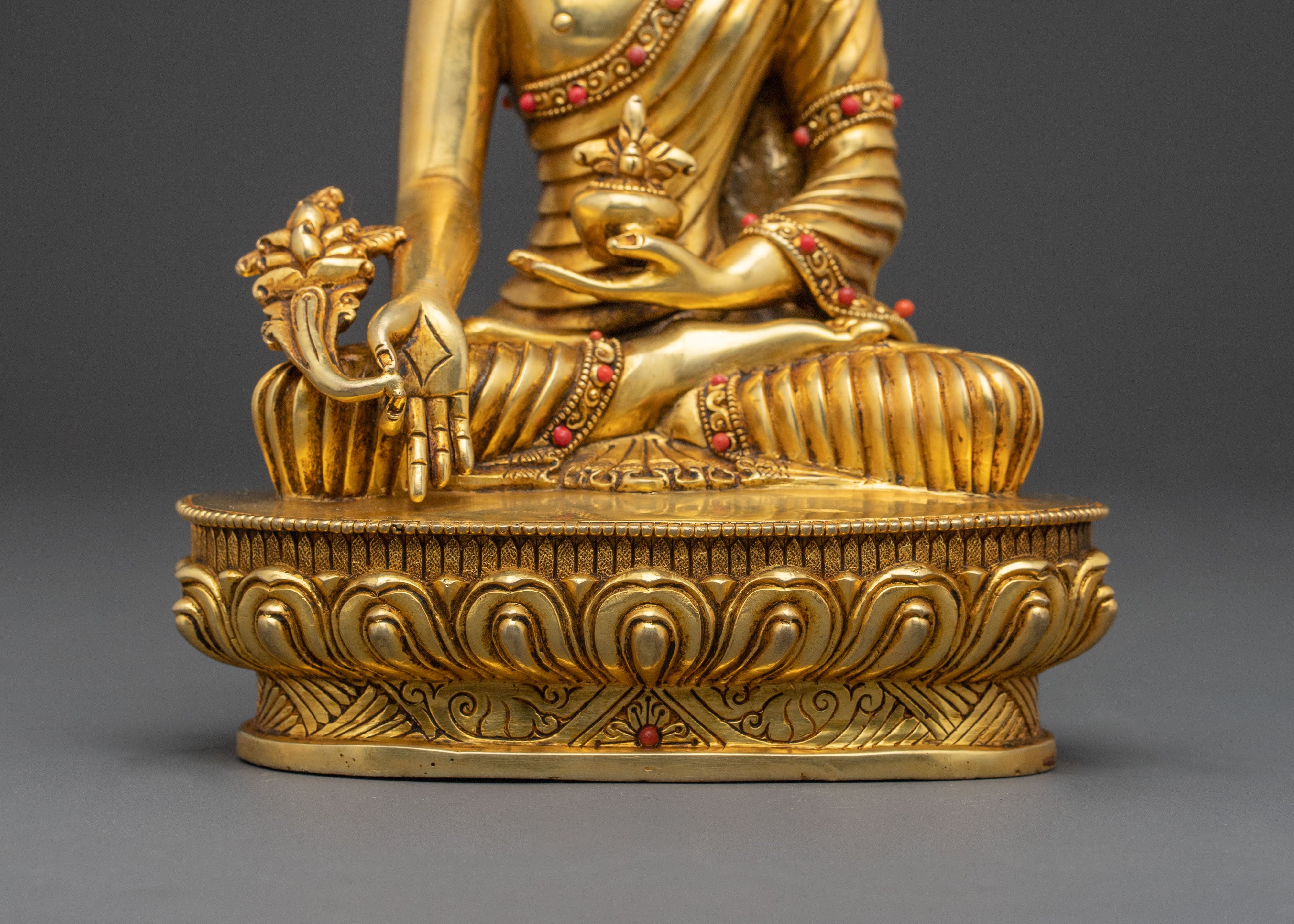 Medicine Buddha Statue – 24K Gold Gilded Copper Statue