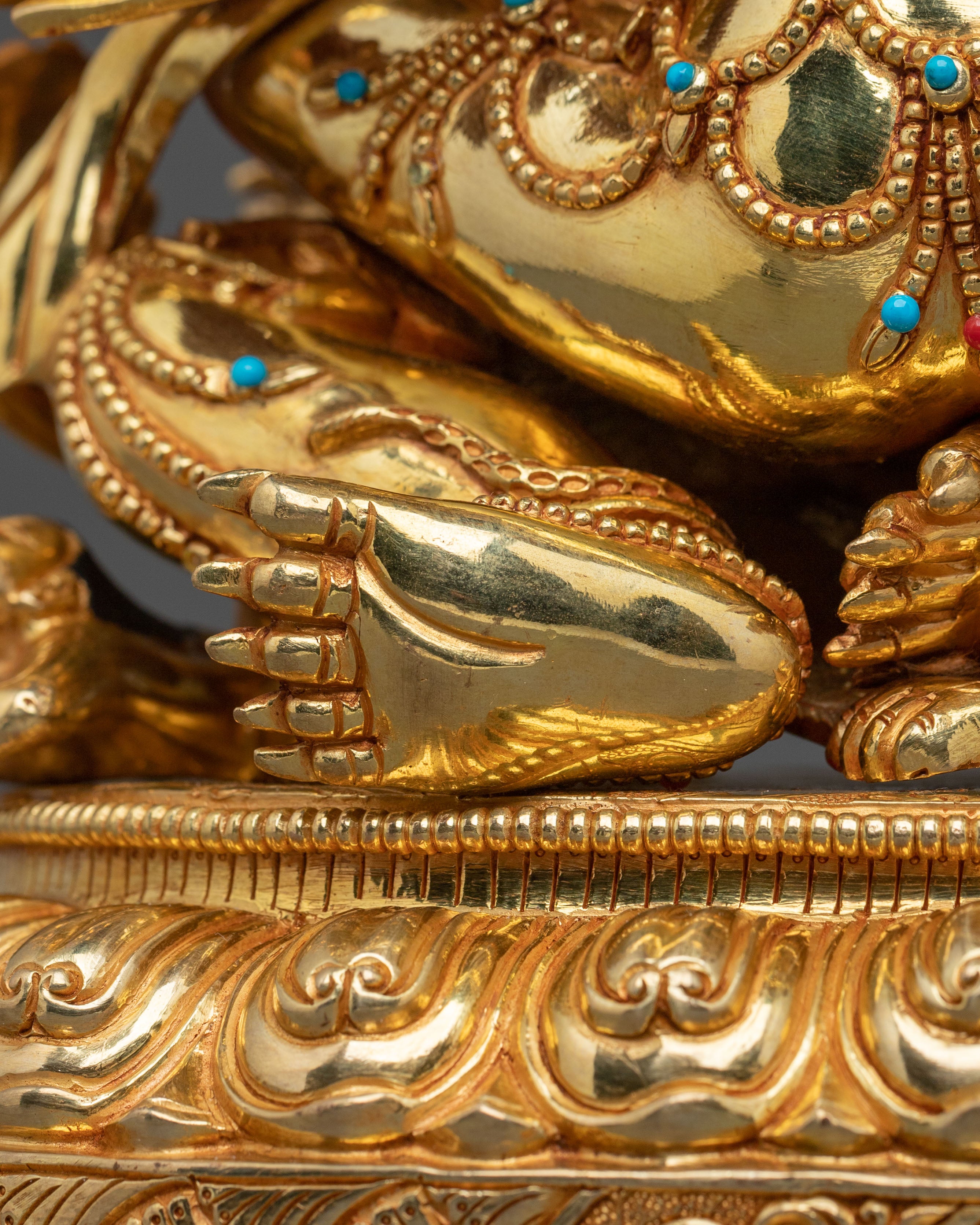 Chaturbhuja Mahakala With Consort Statue: Protector of Dharma